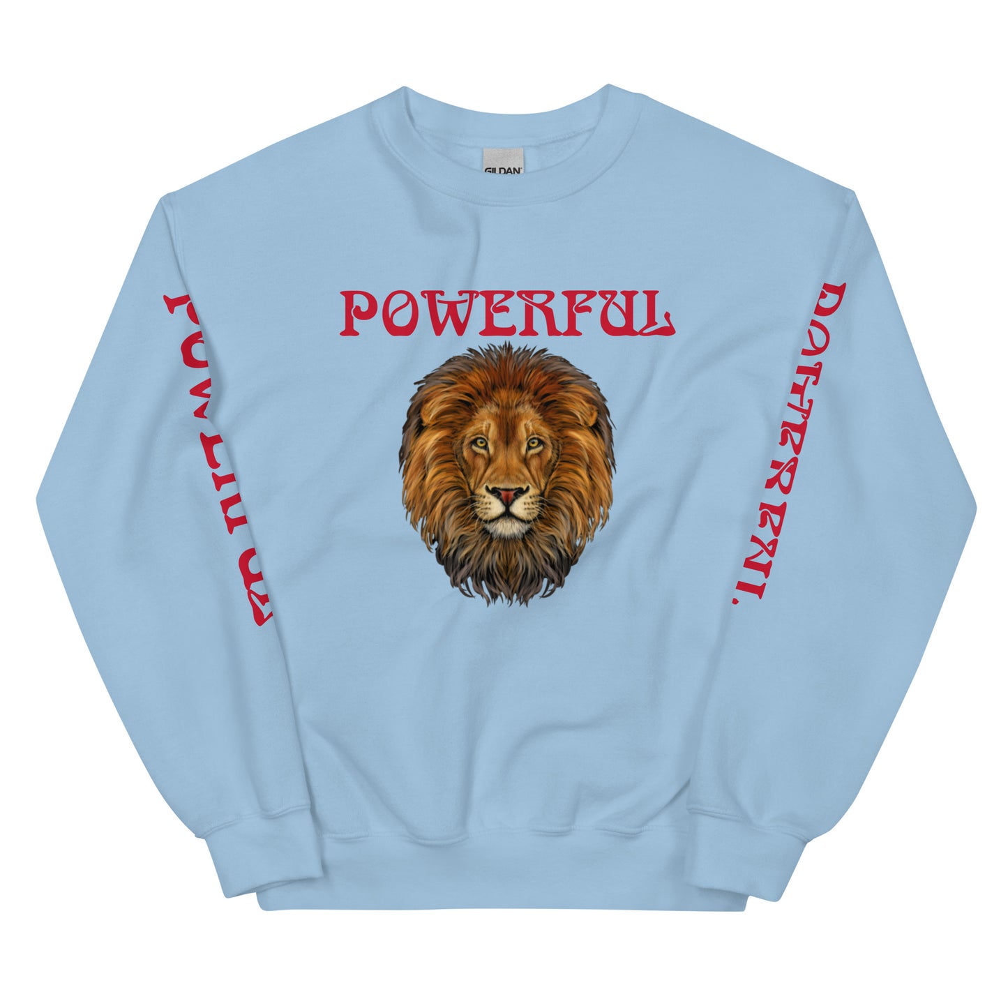 “POWERFUL”Unisex Sweatshirt W/Red Font