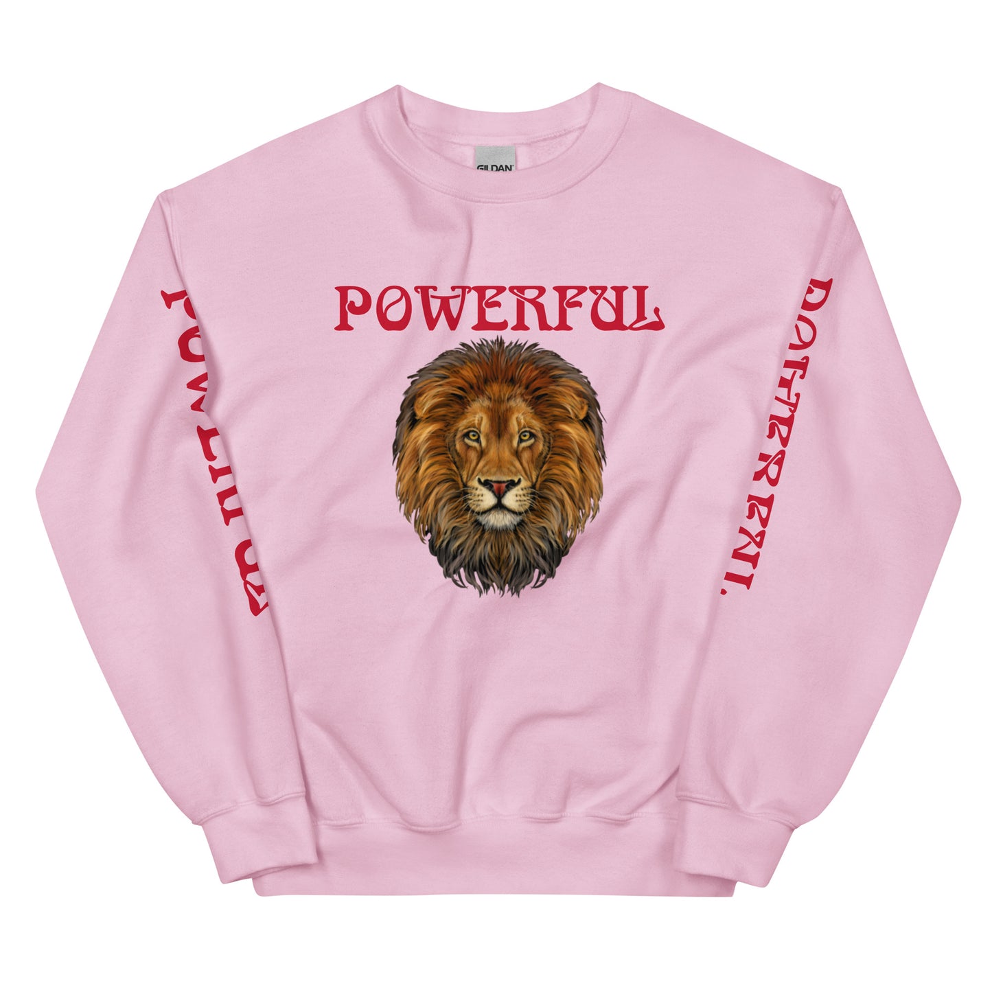 “POWERFUL”Unisex Sweatshirt W/Red Font