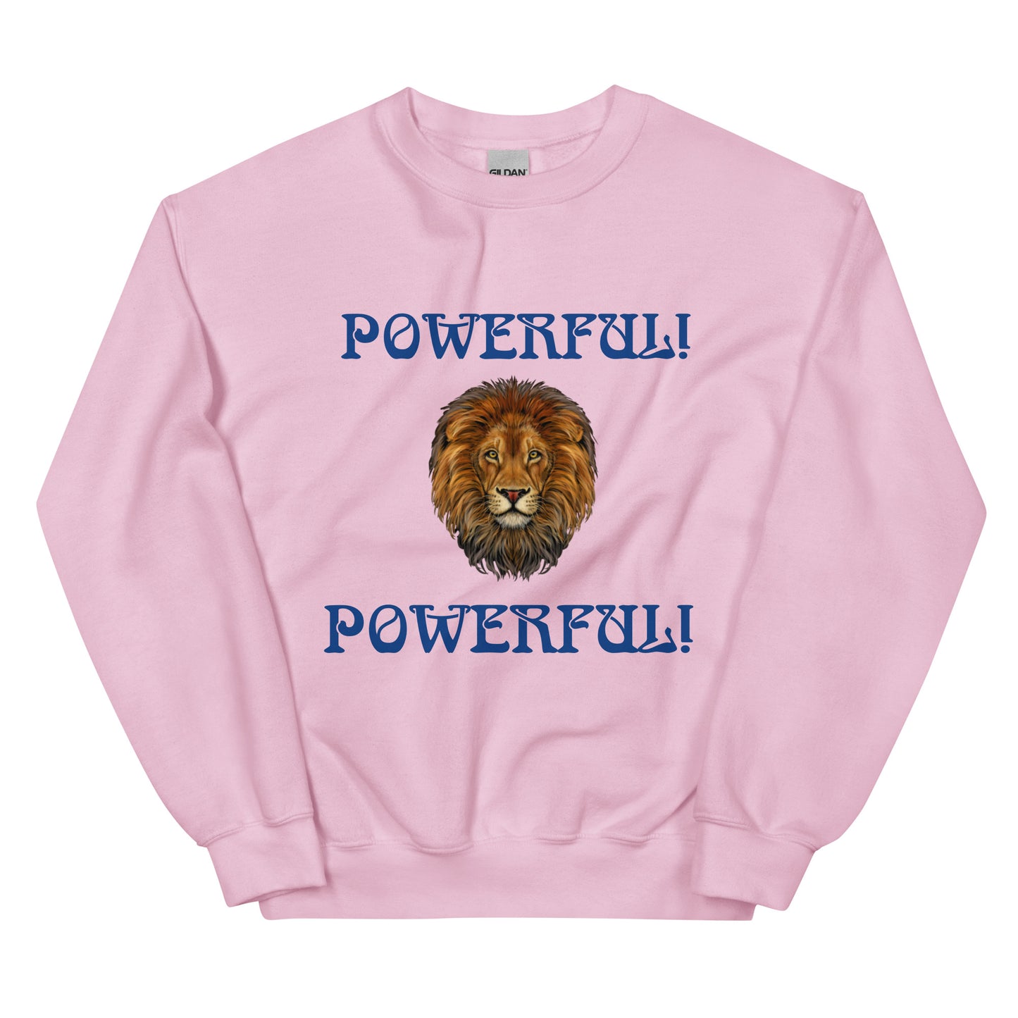 “POWERFUL”Unisex Sweatshirt W/Blue Font
