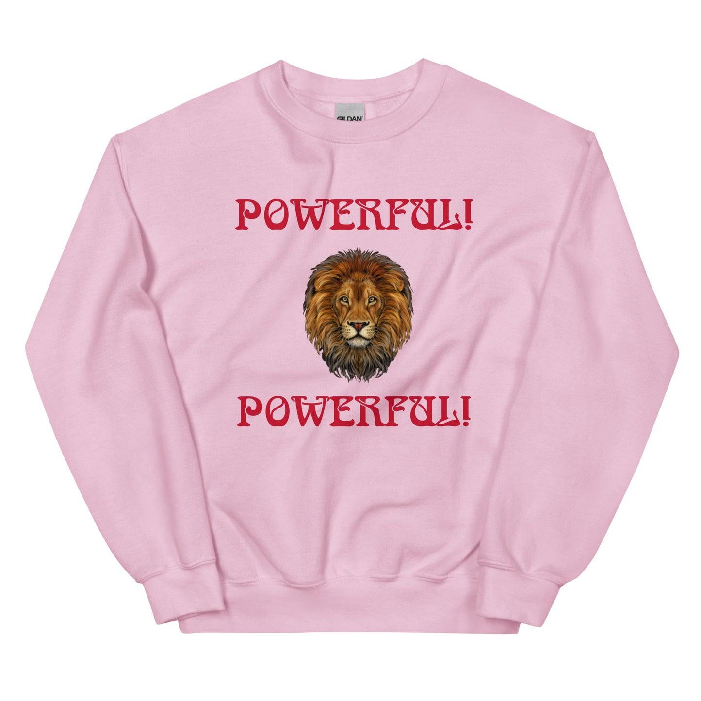 “POWERFUL”Unisex Sweatshirt W/Red Font