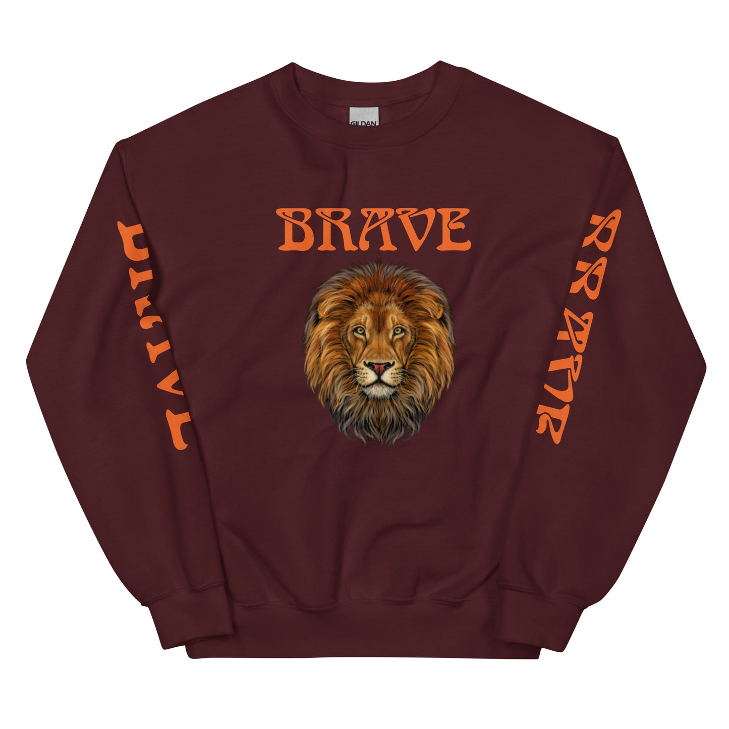“BRAVE”Unisex Sweatshirt W/Orange Font