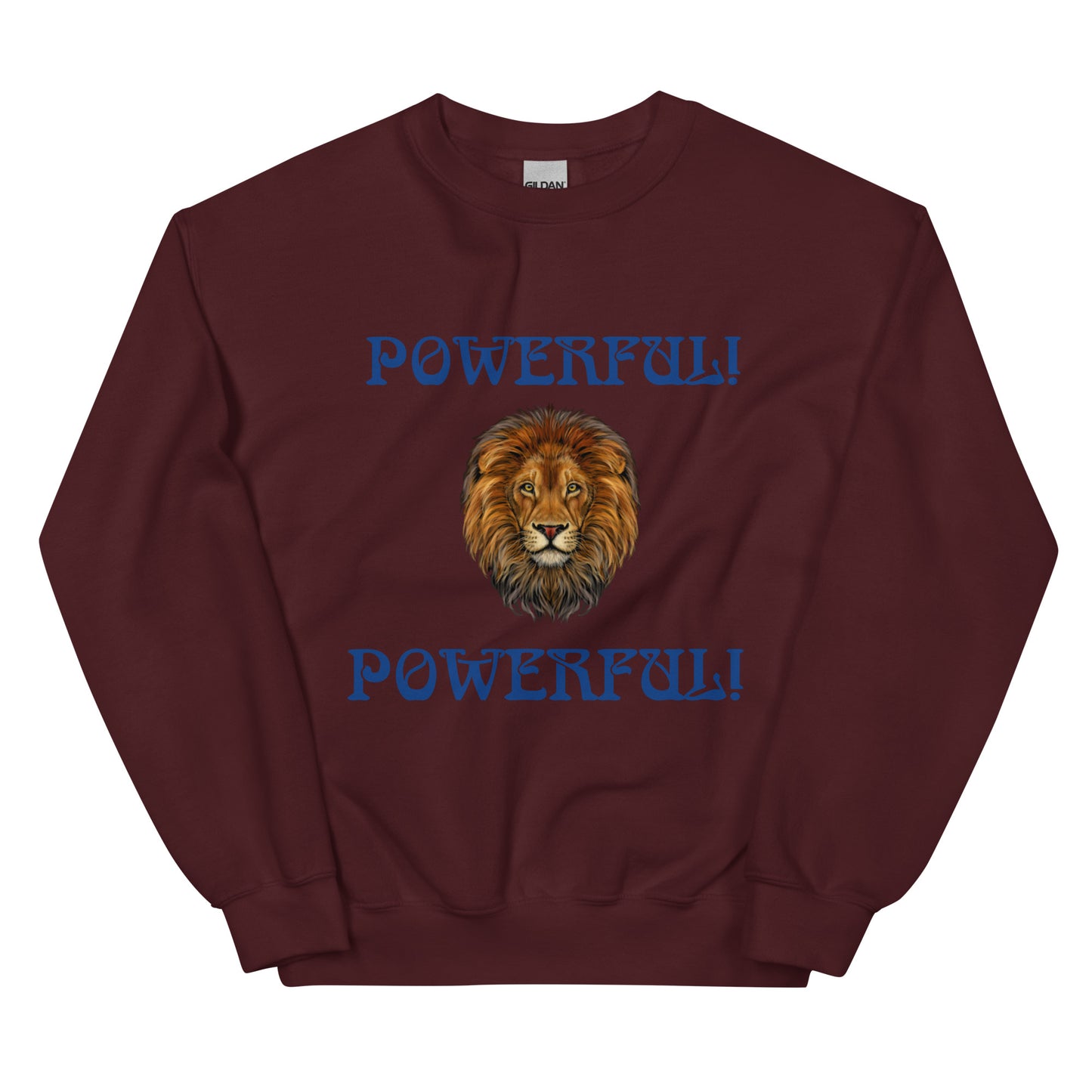 “POWERFUL”Unisex Sweatshirt W/Blue Font