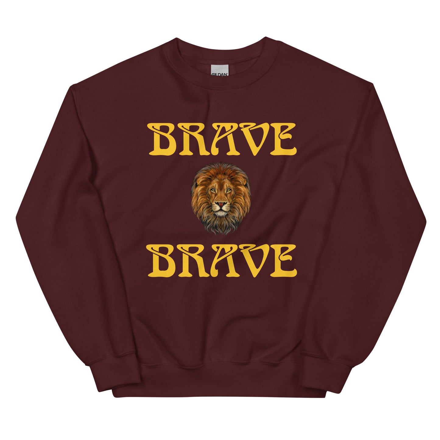 “BRAVE"Unisex Sweatshirt W/Yellow Font