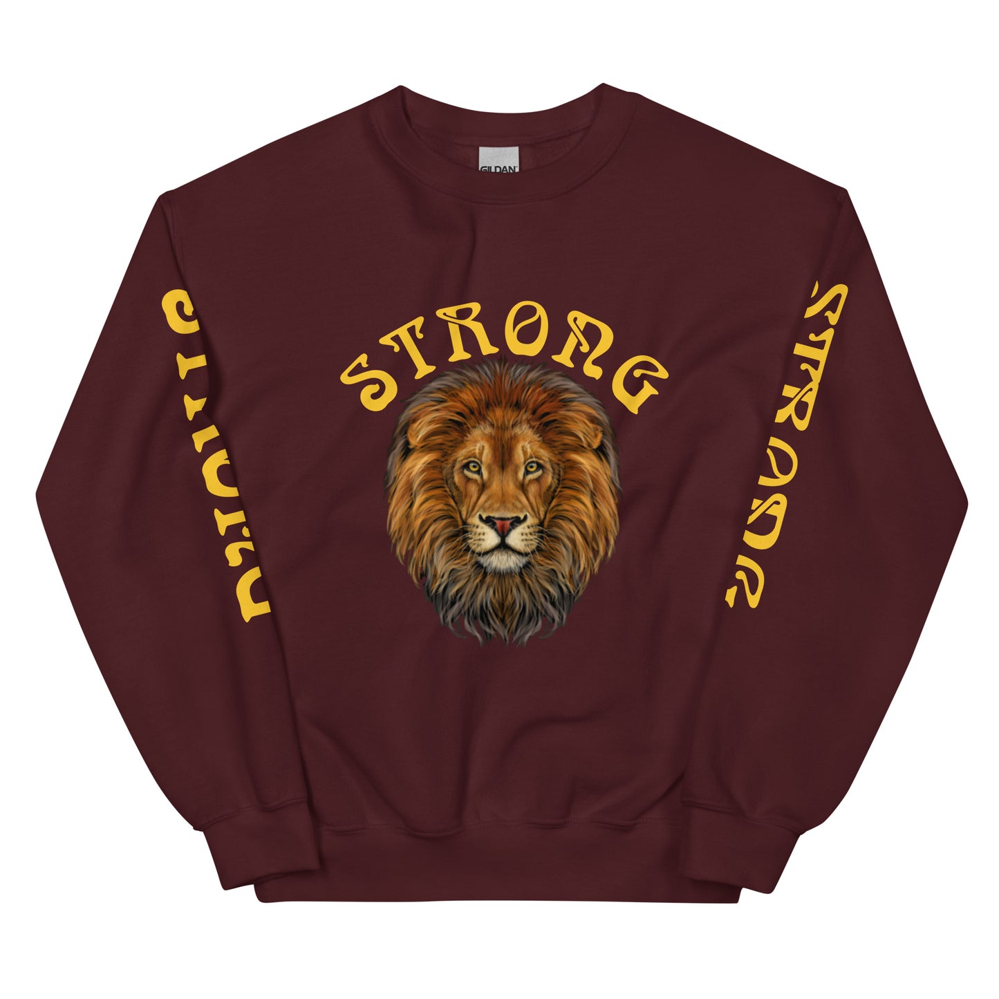 “STRONG”Unisex Sweatshirt W/Arch&Yellow Font