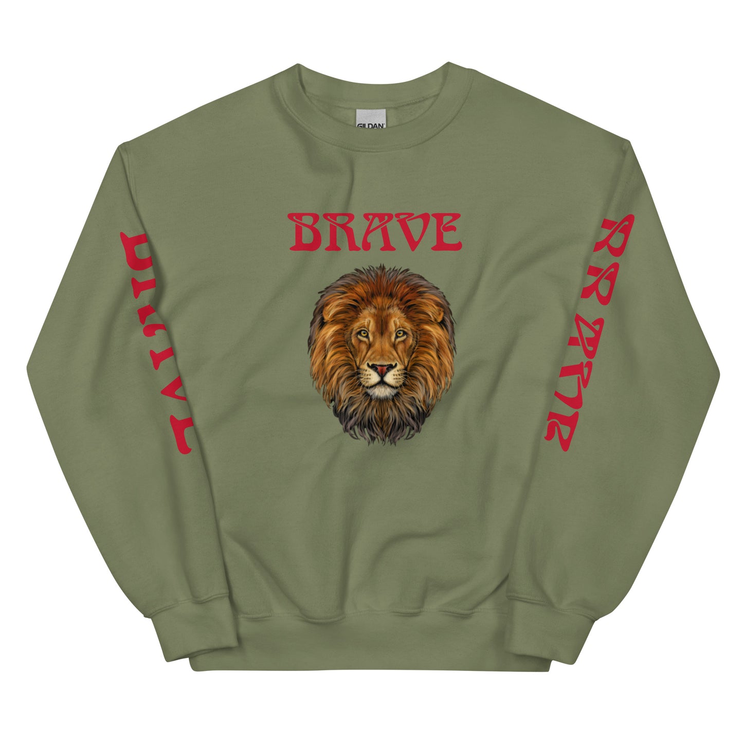 “BRAVE”Unisex Sweatshirt W/Red Font