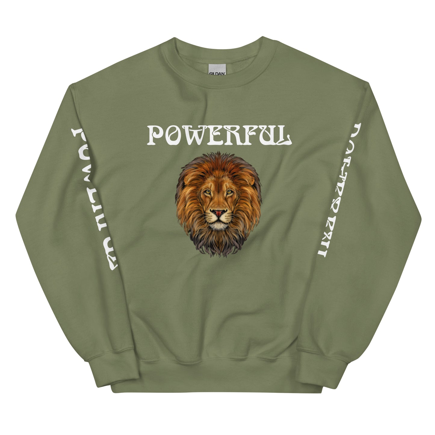 “POWERFUL”Unisex Sweatshirt W/White Font