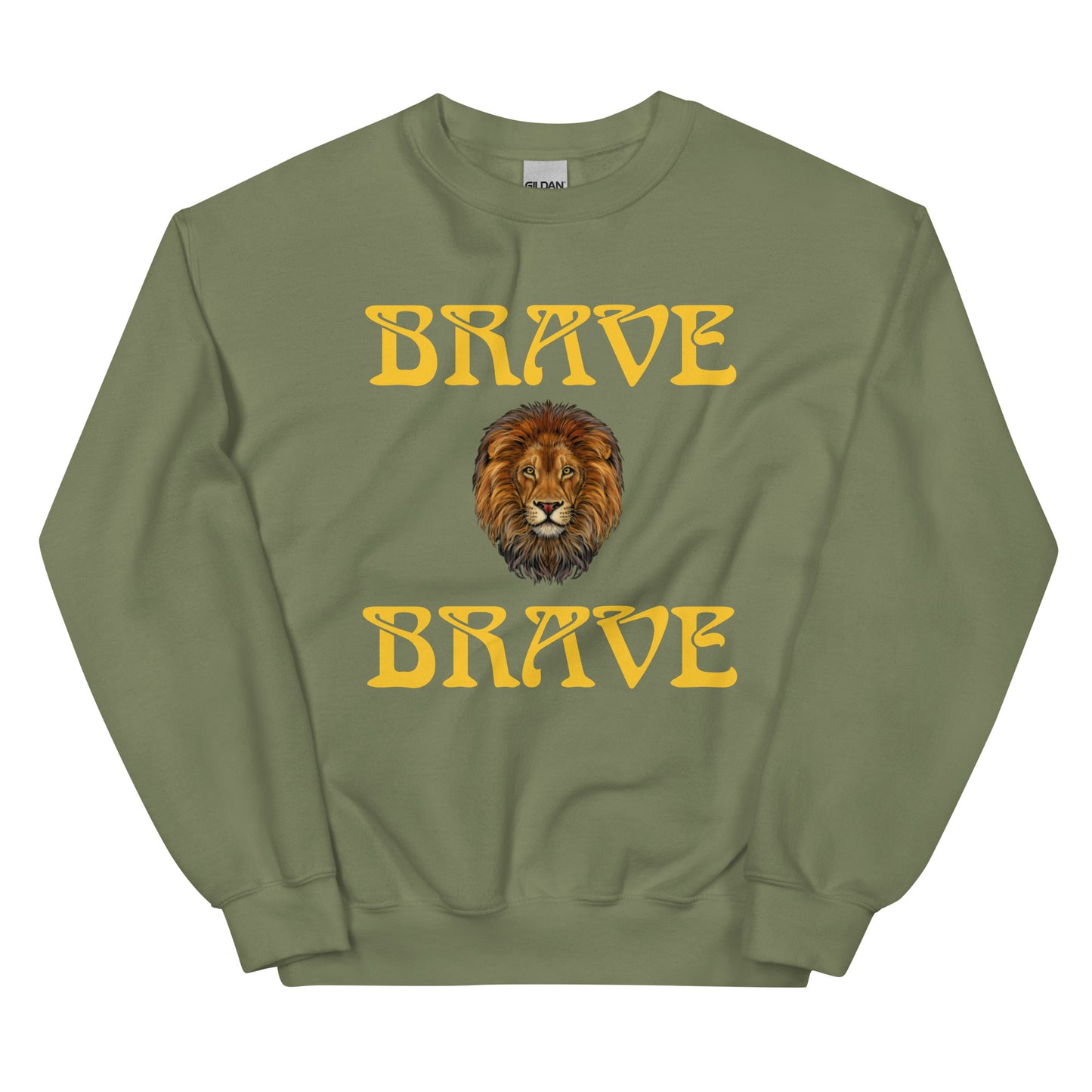 “BRAVE"Unisex Sweatshirt W/Yellow Font