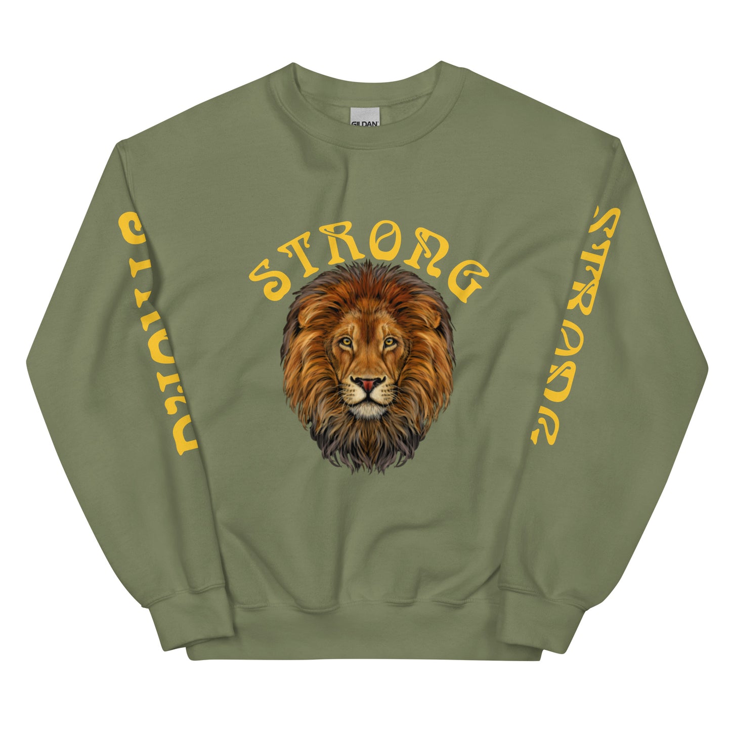 “STRONG”Unisex Sweatshirt W/Arch&Yellow Font