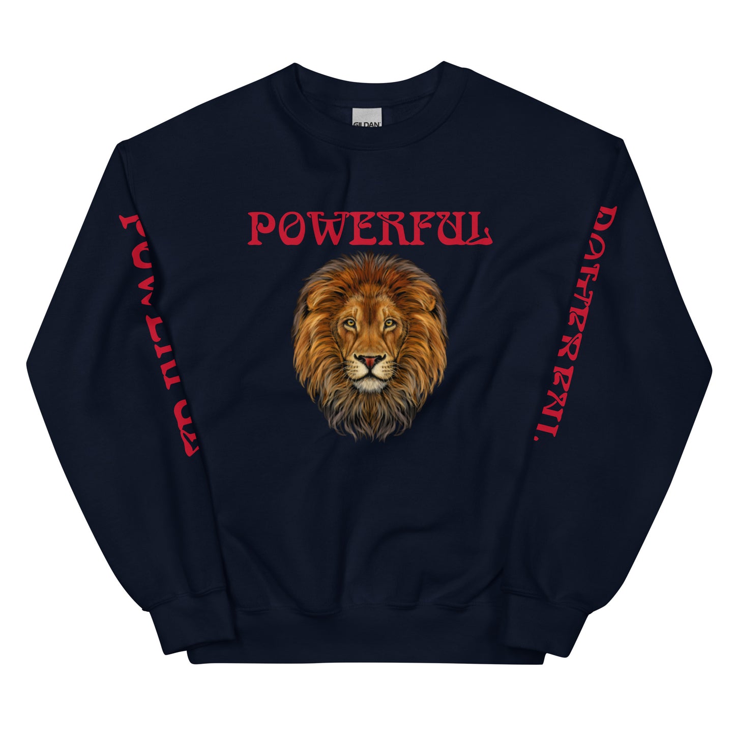 “POWERFUL”Unisex Sweatshirt W/Red Font