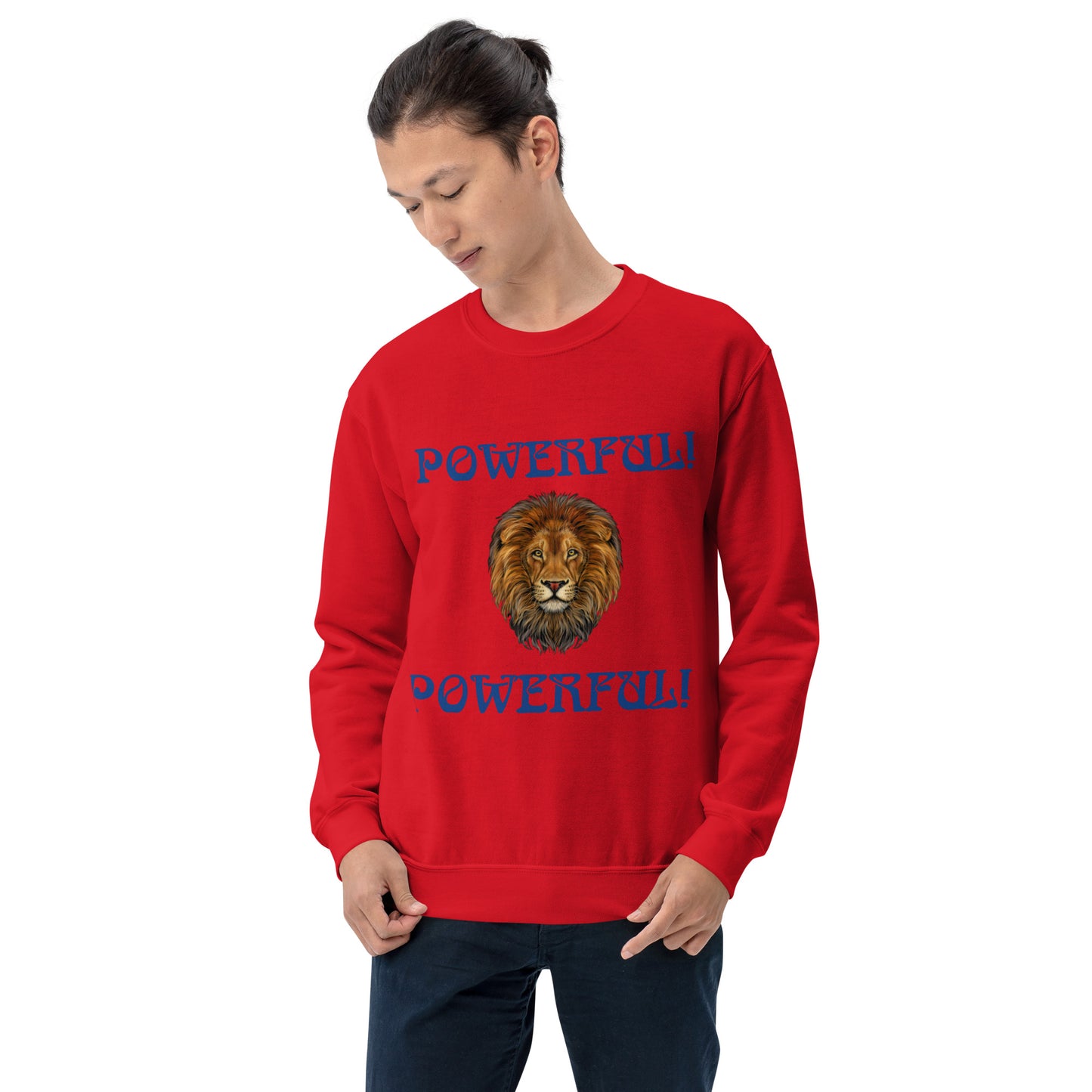 “POWERFUL”Unisex Sweatshirt W/Blue Font