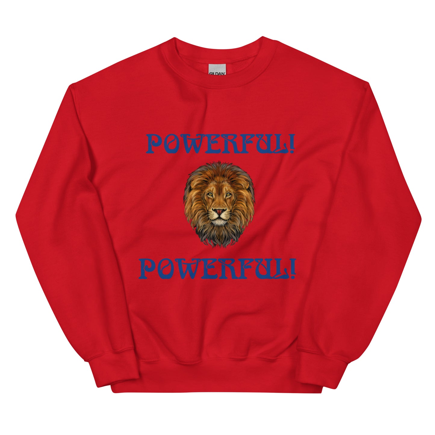 “POWERFUL”Unisex Sweatshirt W/Blue Font