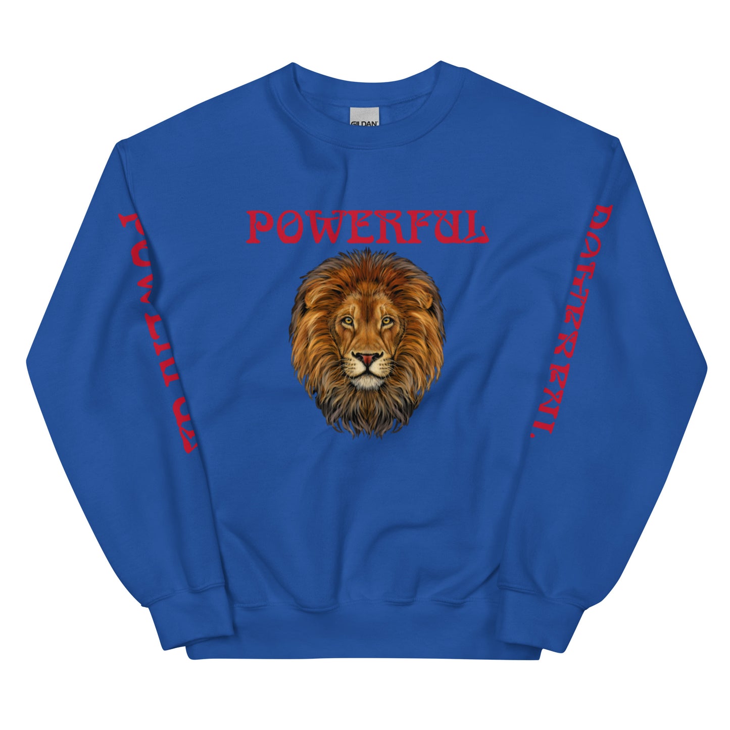 “POWERFUL”Unisex Sweatshirt W/Red Font