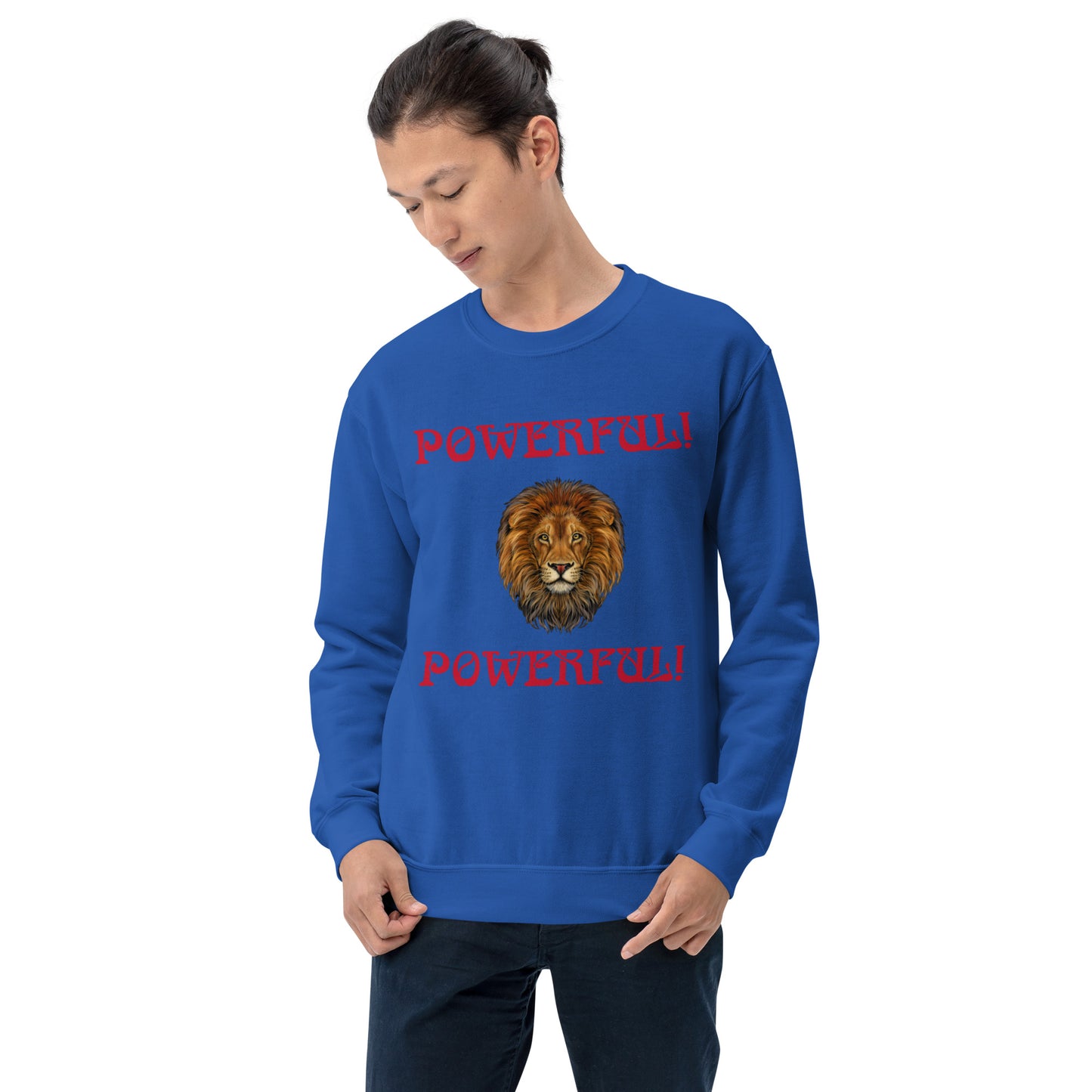 “POWERFUL”Unisex Sweatshirt W/Red Font