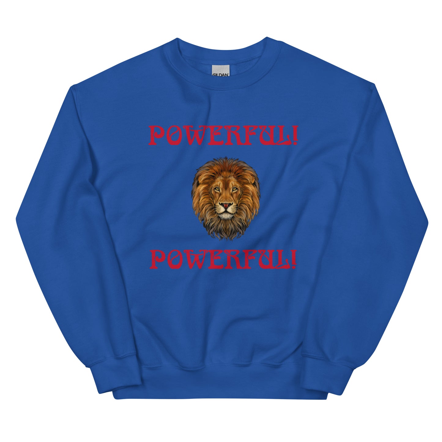 “POWERFUL”Unisex Sweatshirt W/Red Font