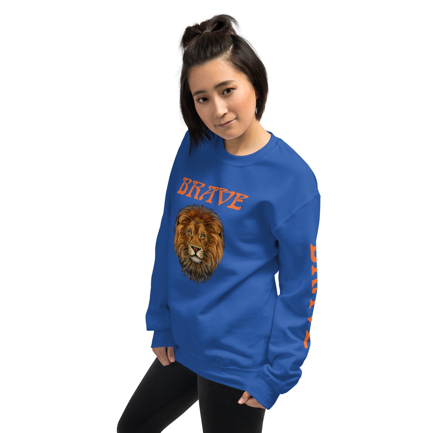 “BRAVE”Unisex Sweatshirt W/Orange Font