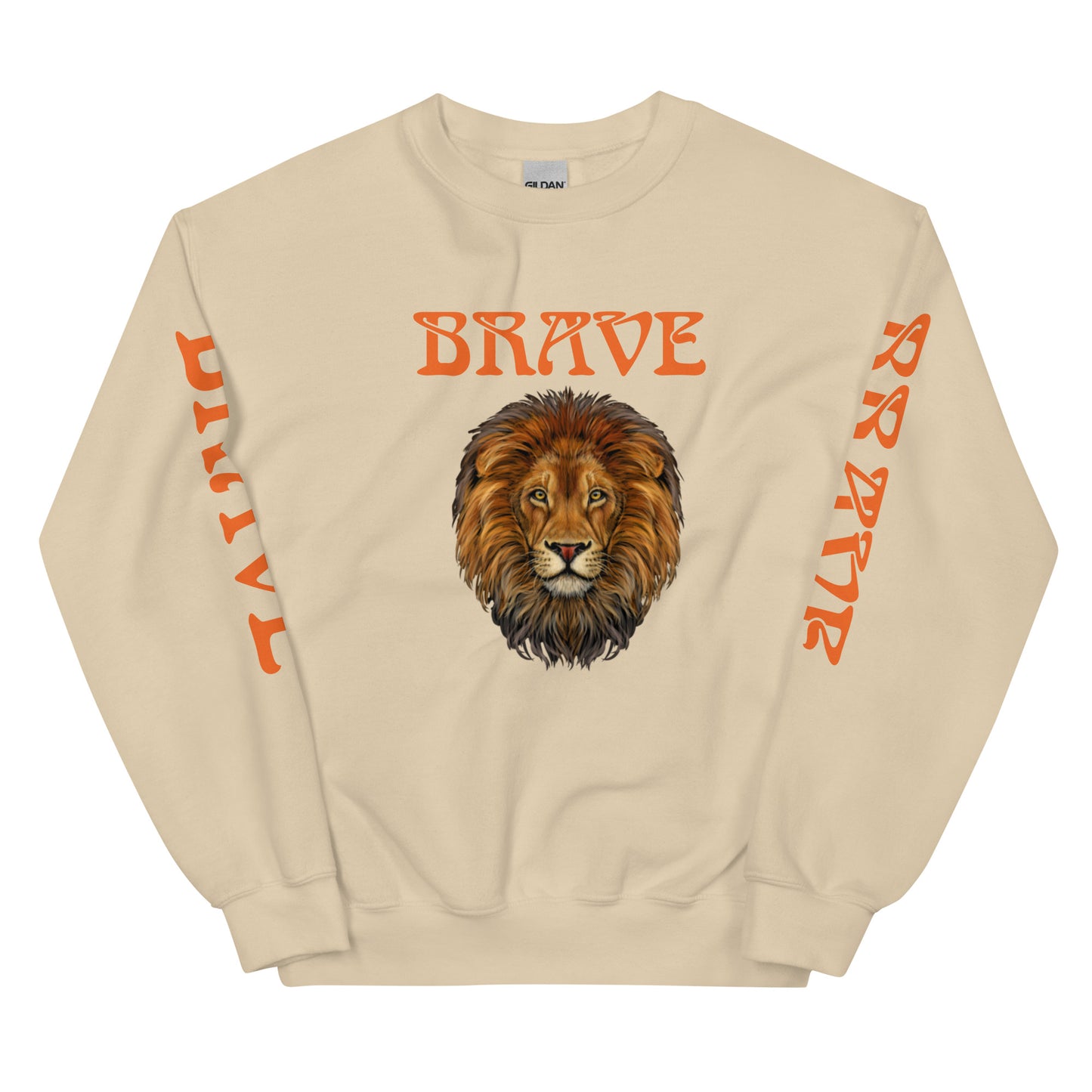 “BRAVE”Unisex Sweatshirt W/Orange Font