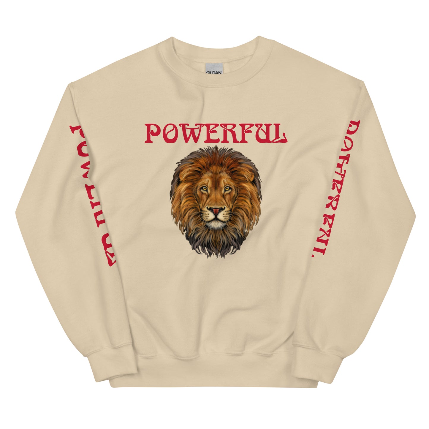 “POWERFUL”Unisex Sweatshirt W/Red Font