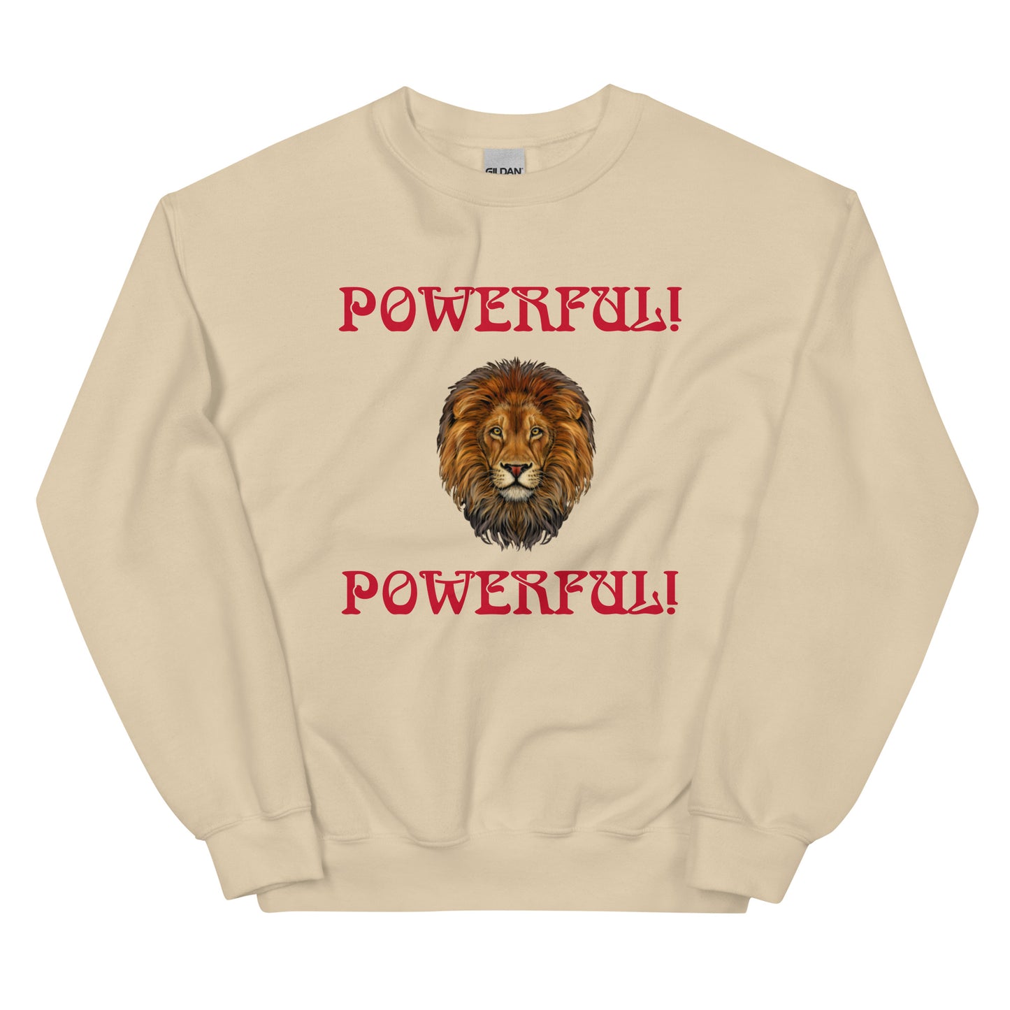 “POWERFUL”Unisex Sweatshirt W/Red Font