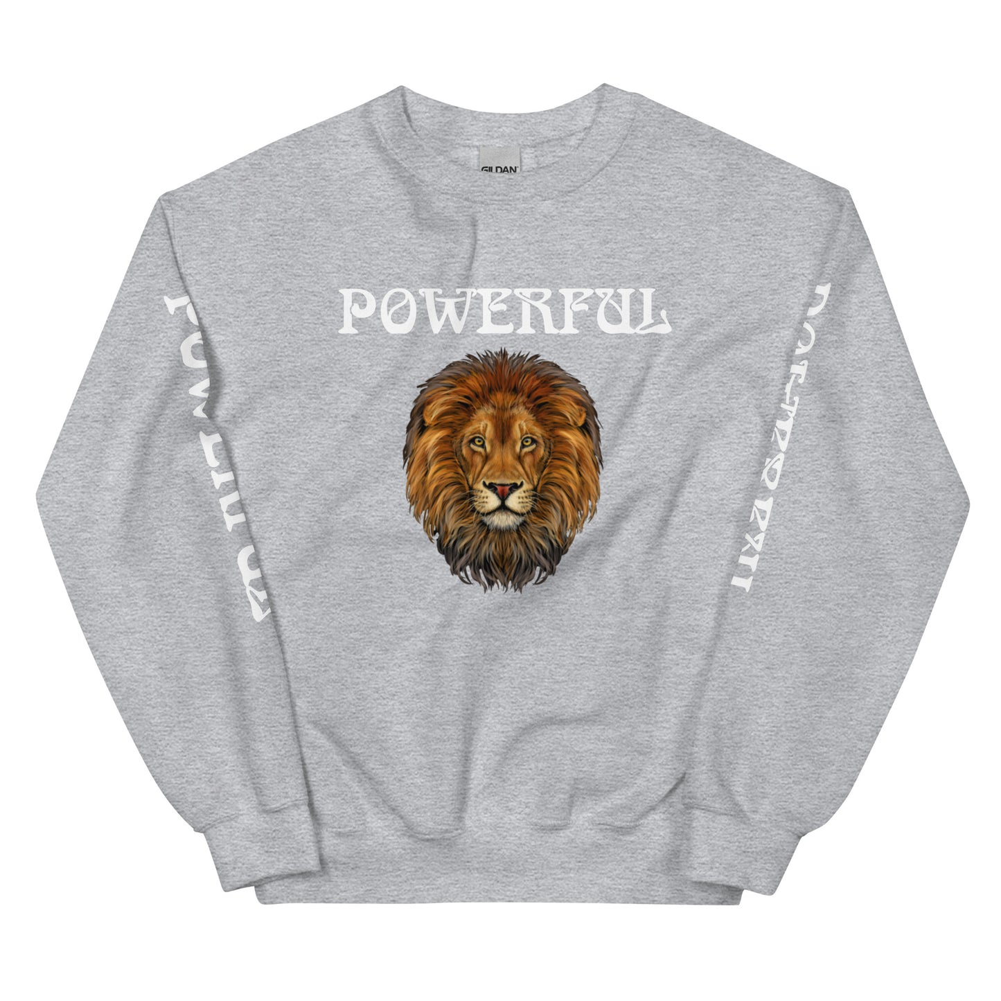 “POWERFUL”Unisex Sweatshirt W/White Font