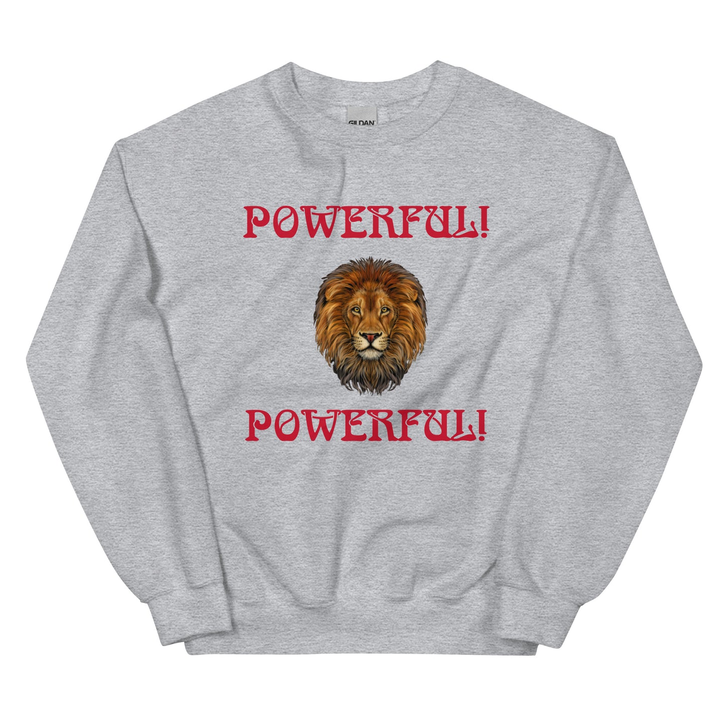 “POWERFUL”Unisex Sweatshirt W/Red Font
