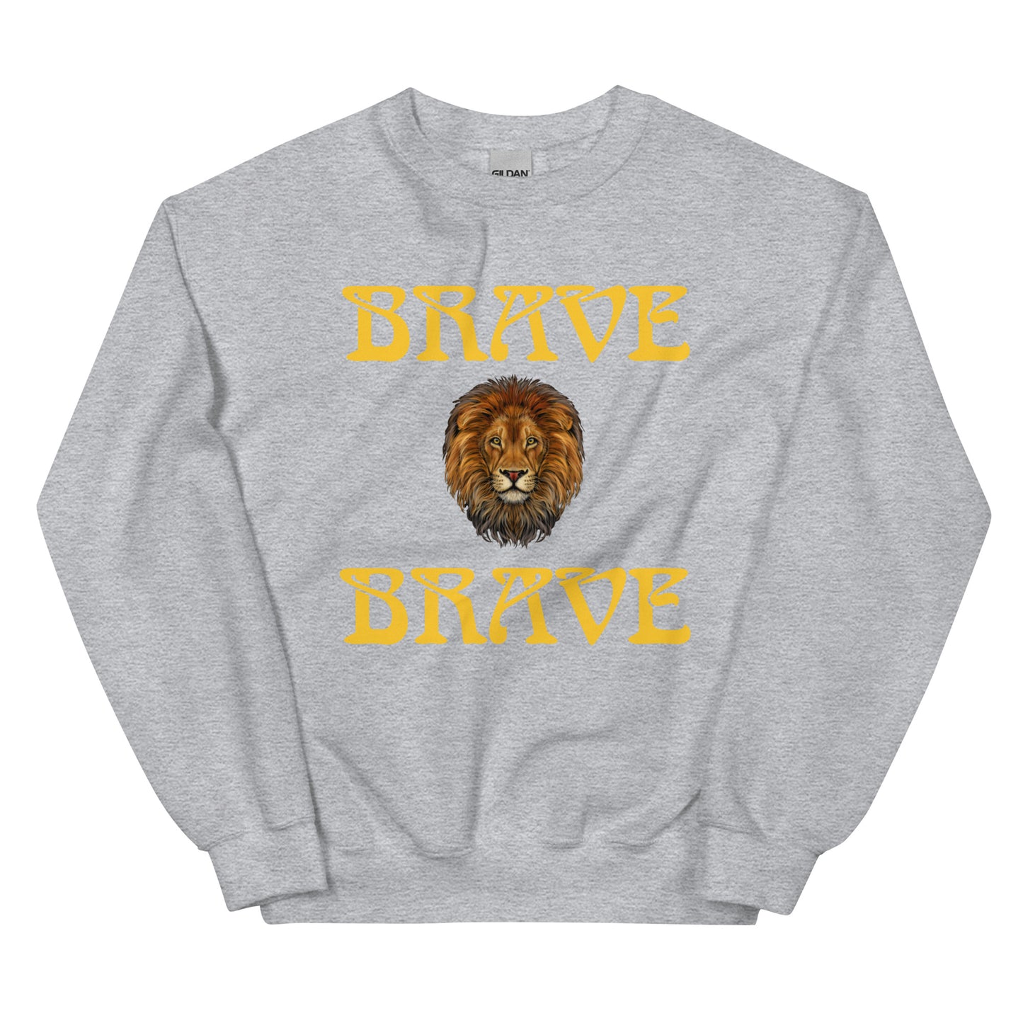 “BRAVE"Unisex Sweatshirt W/Yellow Font