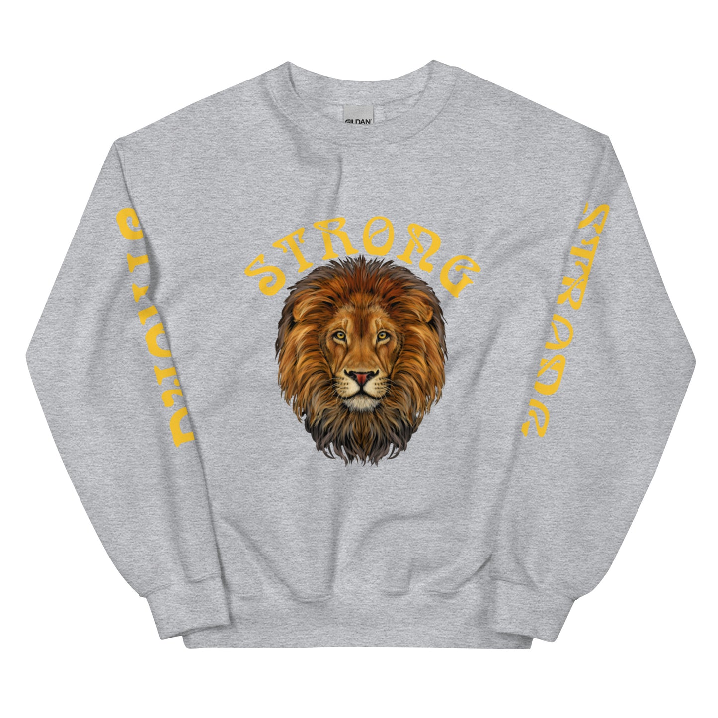 “STRONG”Unisex Sweatshirt W/Arch&Yellow Font