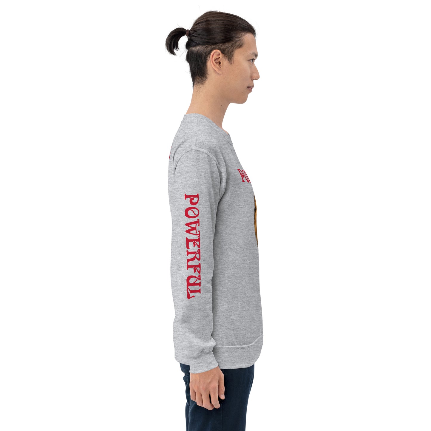 “POWERFUL”Unisex Sweatshirt W/Red Font