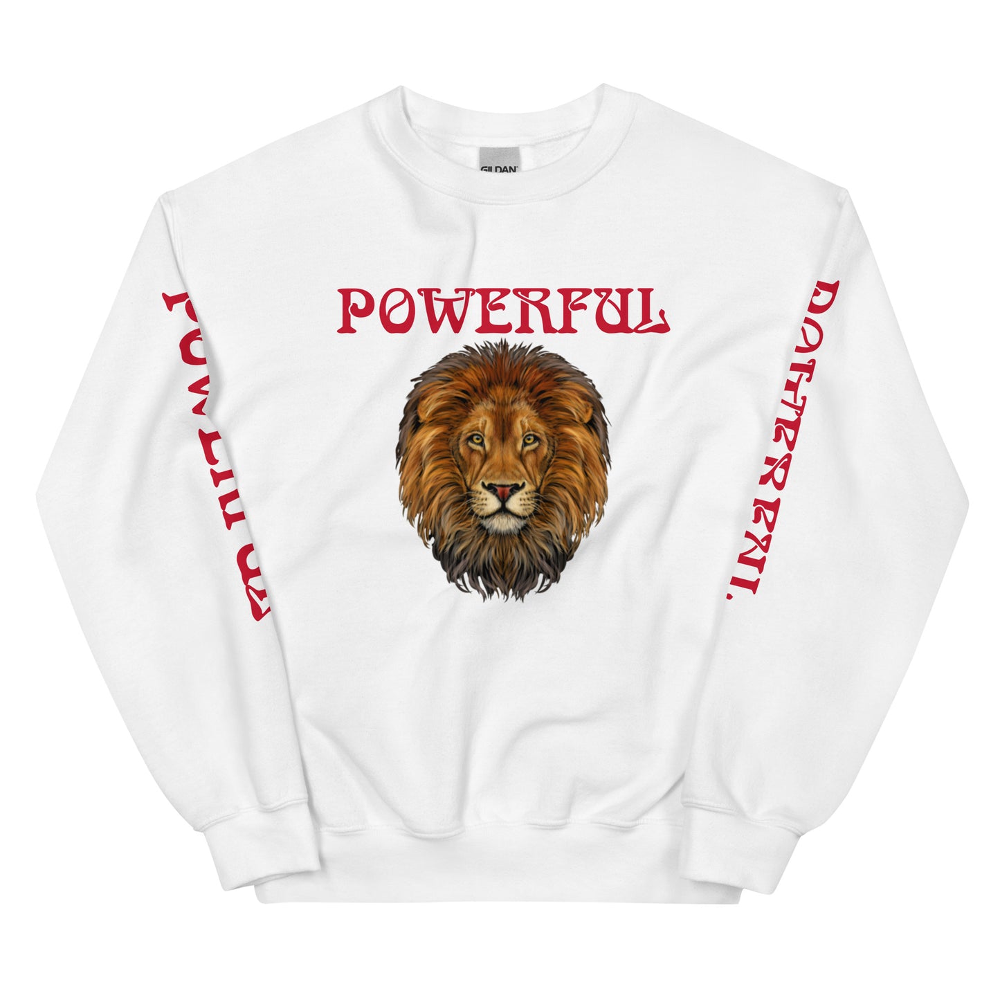 “POWERFUL”Unisex Sweatshirt W/Red Font