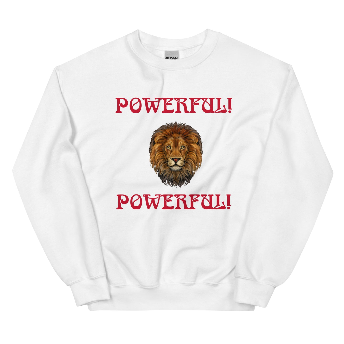 “POWERFUL”Unisex Sweatshirt W/Red Font