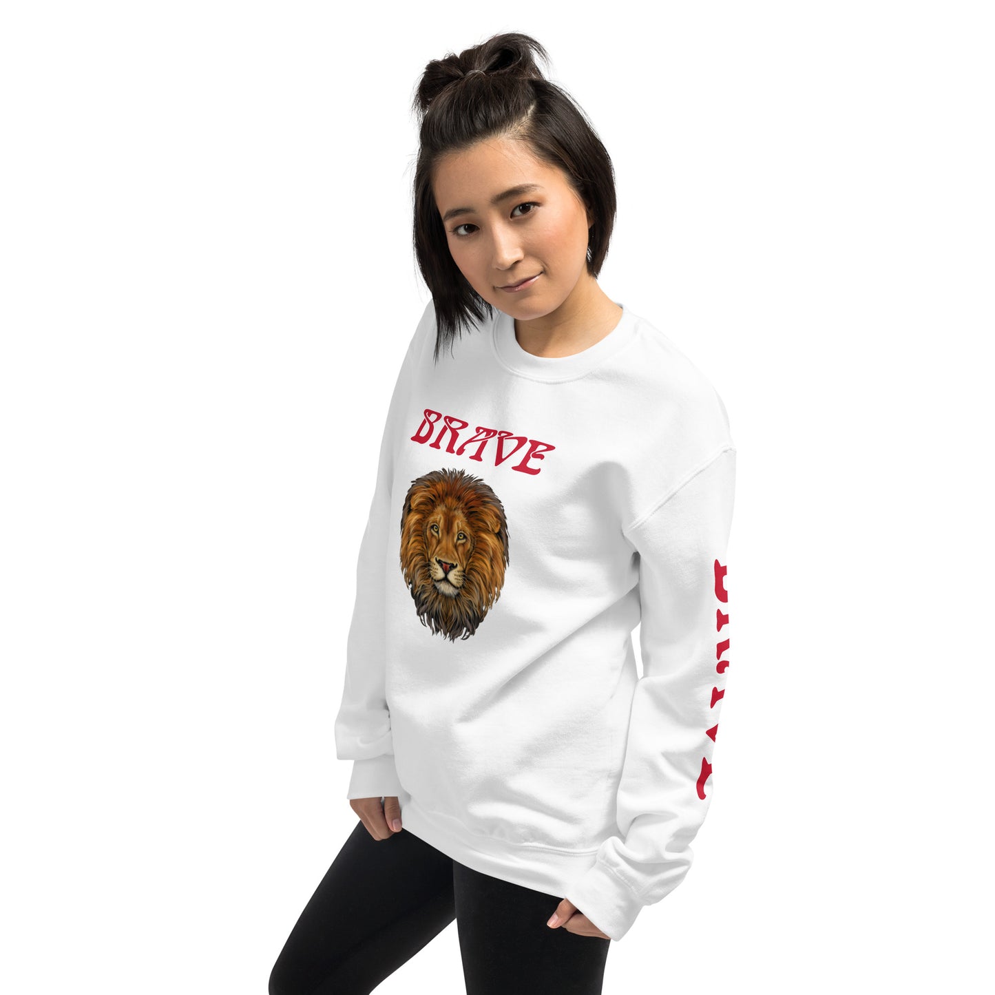 “BRAVE”Unisex Sweatshirt W/Red Font