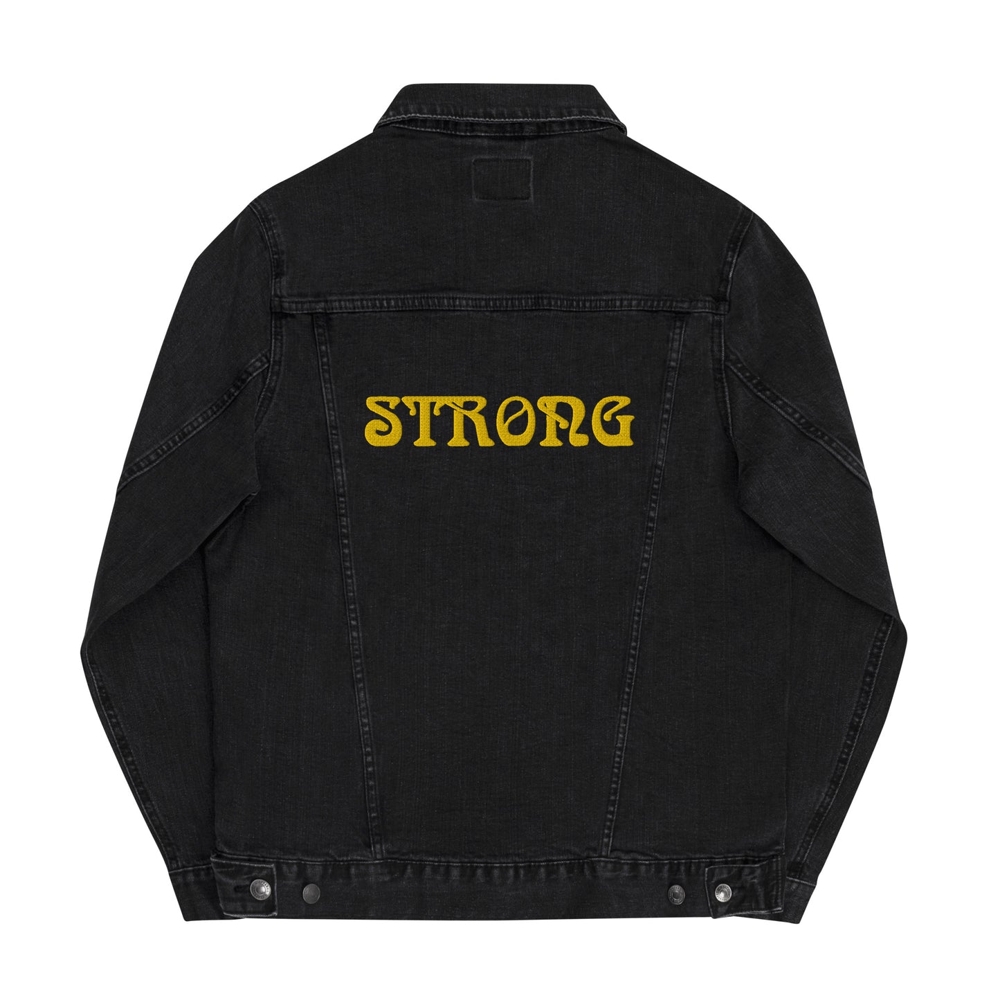 “STRONG”Unisex Denim Jacket W/Yellow Font