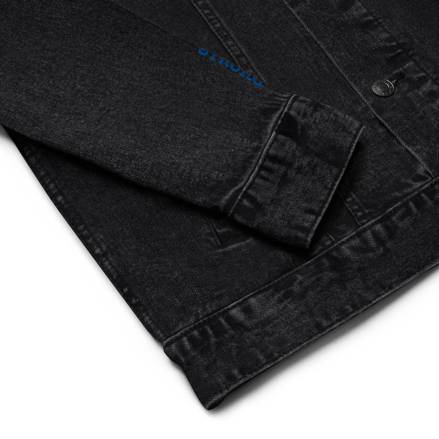 "I'AM STRONG"Unisex Denim Jacket W/Blue Font