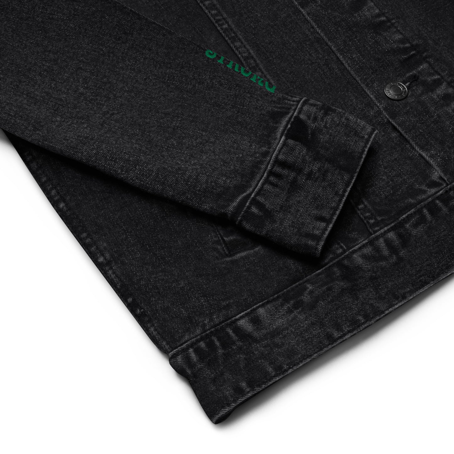 “IAM STRONG”Unisex Denim Jacket W/Green Font
