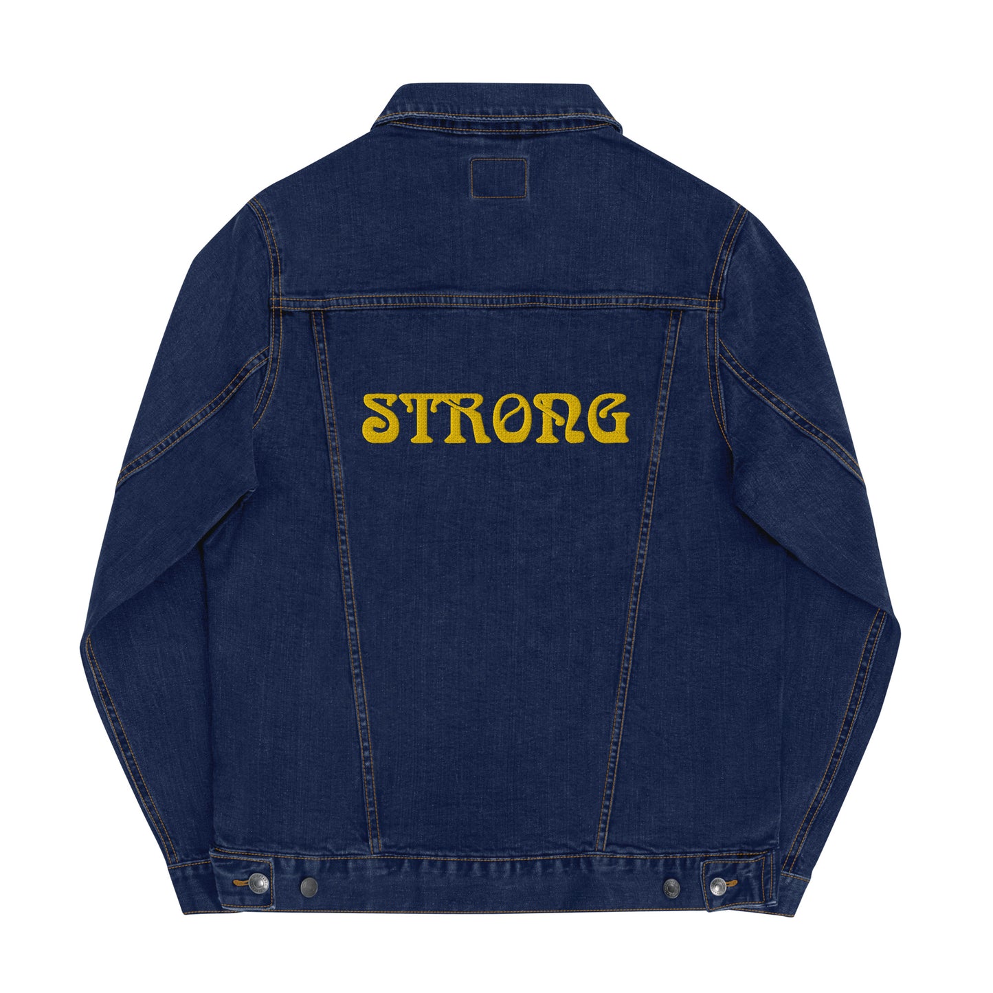 “STRONG”Unisex Denim Jacket W/Yellow Font