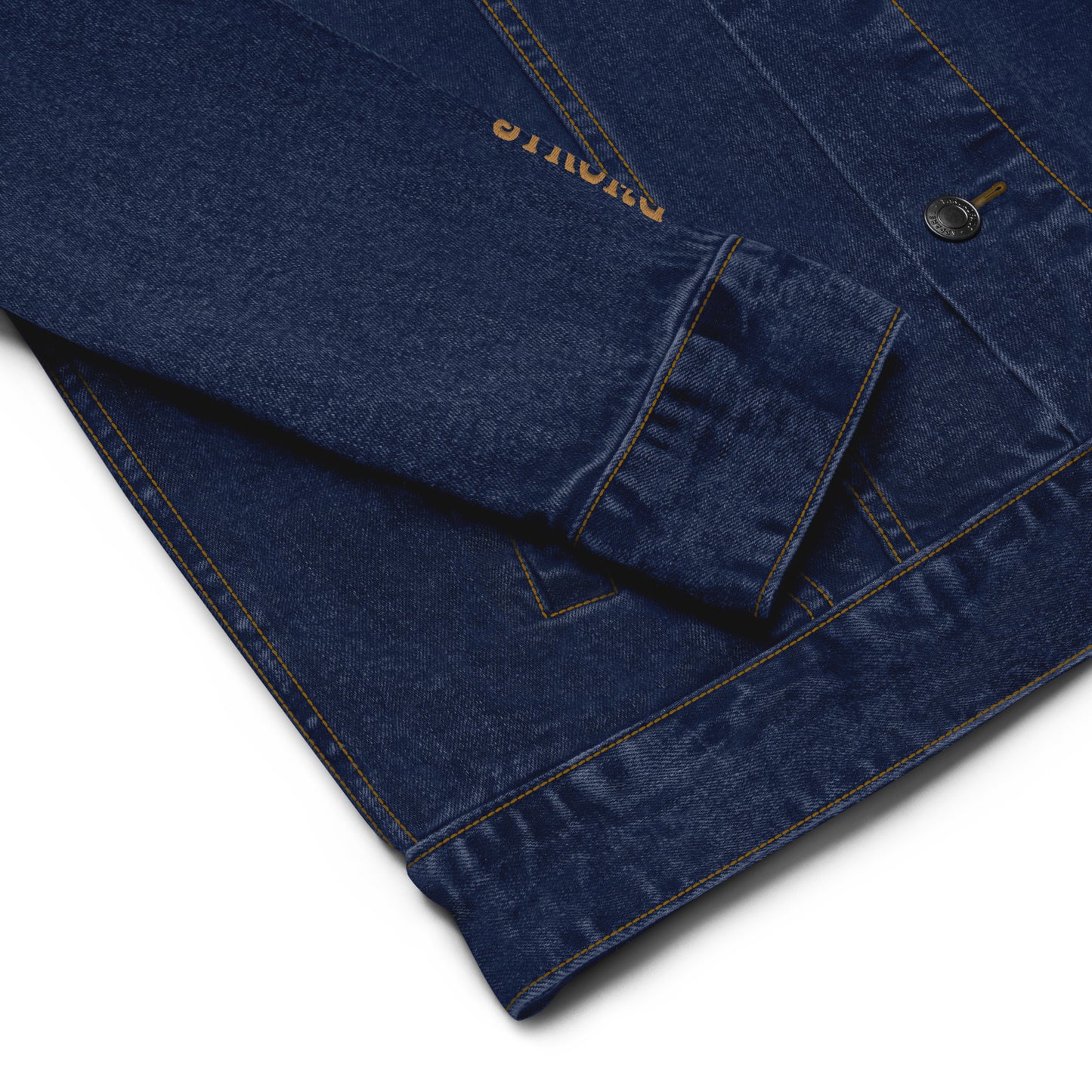 “IAM STRONG”Unisex Denim Jacket W/Bronze Font