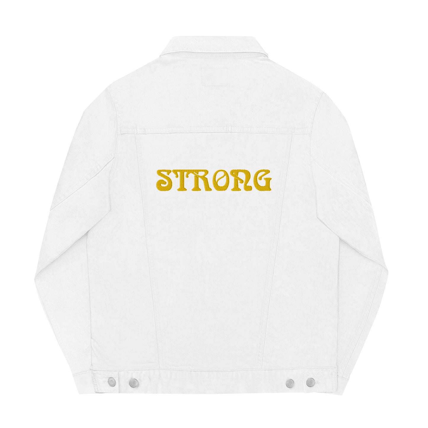 “STRONG”Unisex Denim Jacket W/Yellow Font