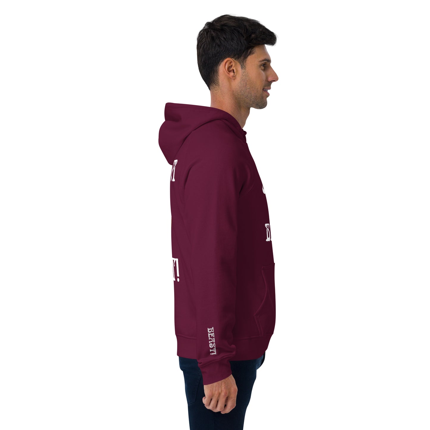 “I’AM A BEAST!” Men’s Eco Raglan Hoodie W/White Font