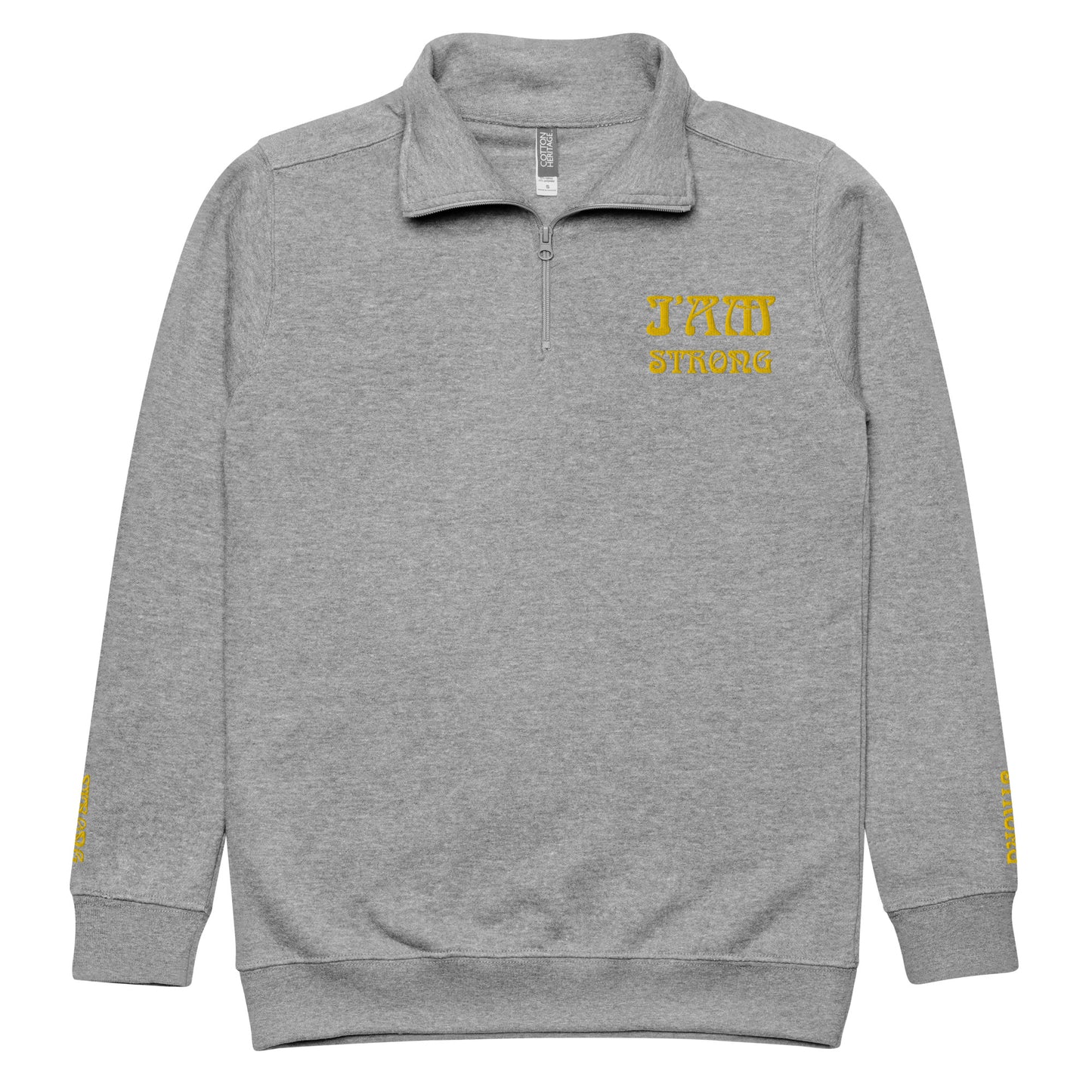 “I’AM STRONG!”Unisex Fleece Pullover W/Yellow Font