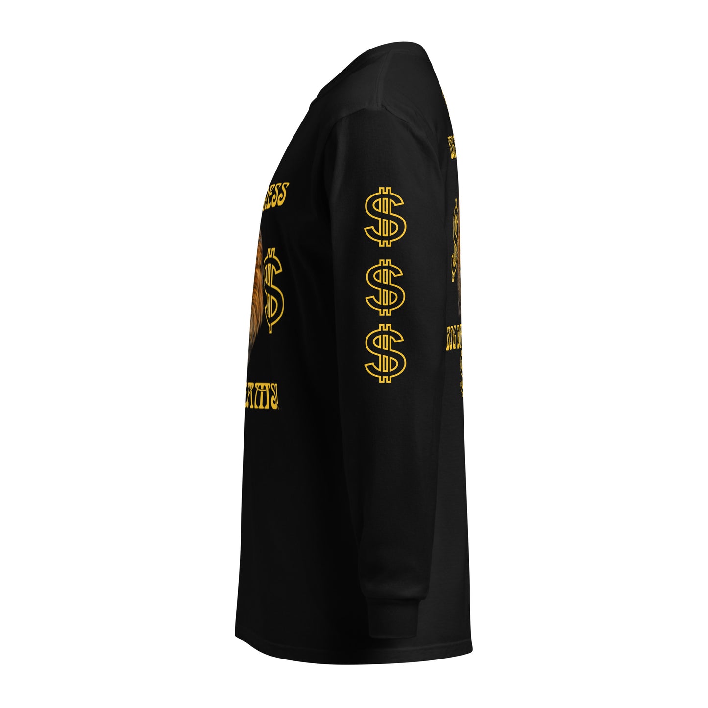 “BIG BUSINESS, BIG DREAMS!”Garment-Dyed Heavyweight Long-Sleeve Shirt W/Yellow Font