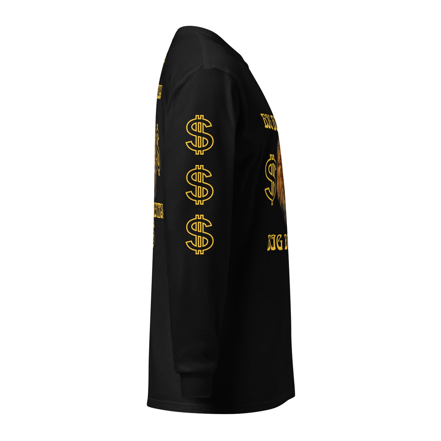 “BIG BUSINESS, BIG DREAMS!”Garment-Dyed Heavyweight Long-Sleeve Shirt W/Yellow Font