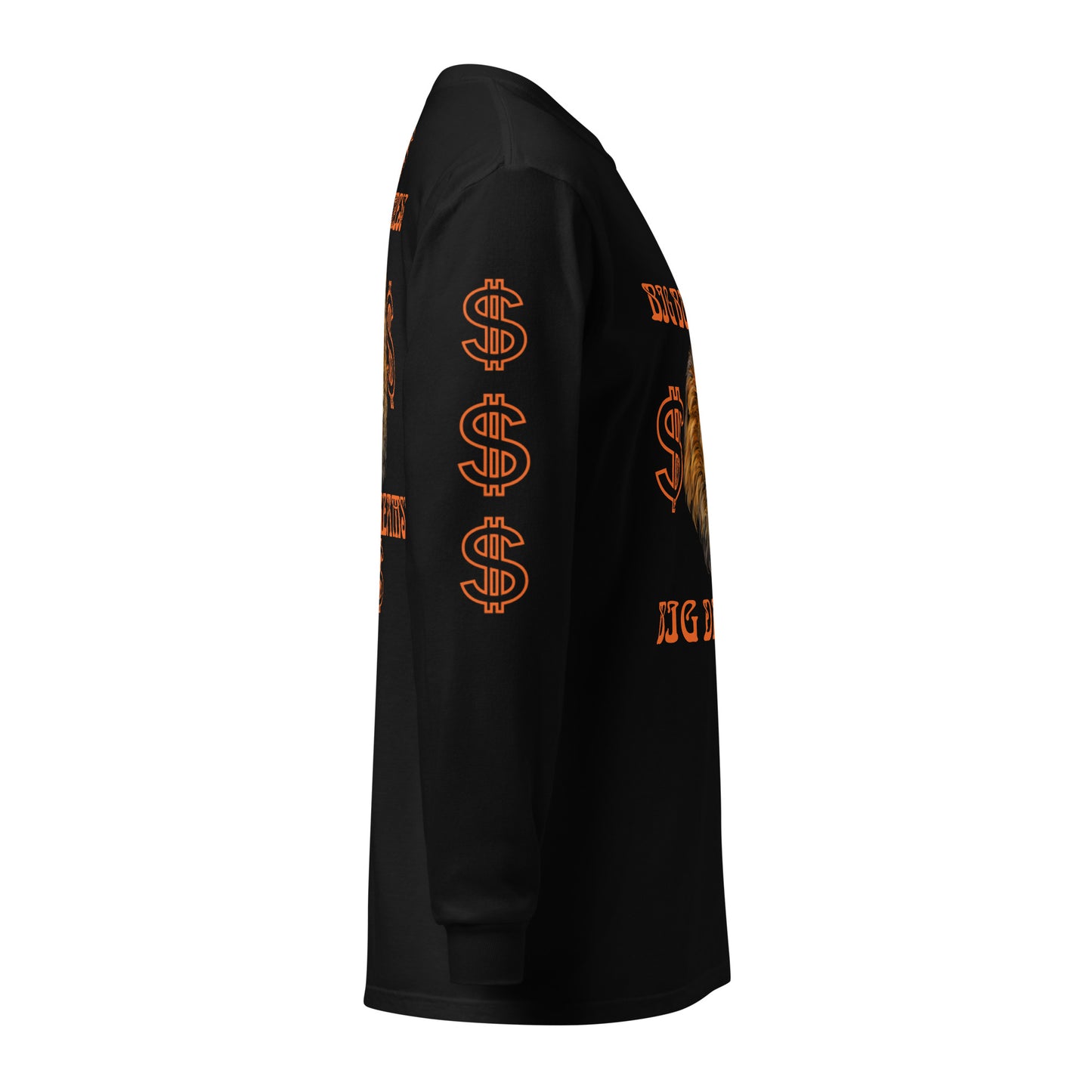 “BIG BUSINESS, BIG DREAMS!"Garment-Dyed Heavyweight Long-Sleeve Shirt W/Orange Font
