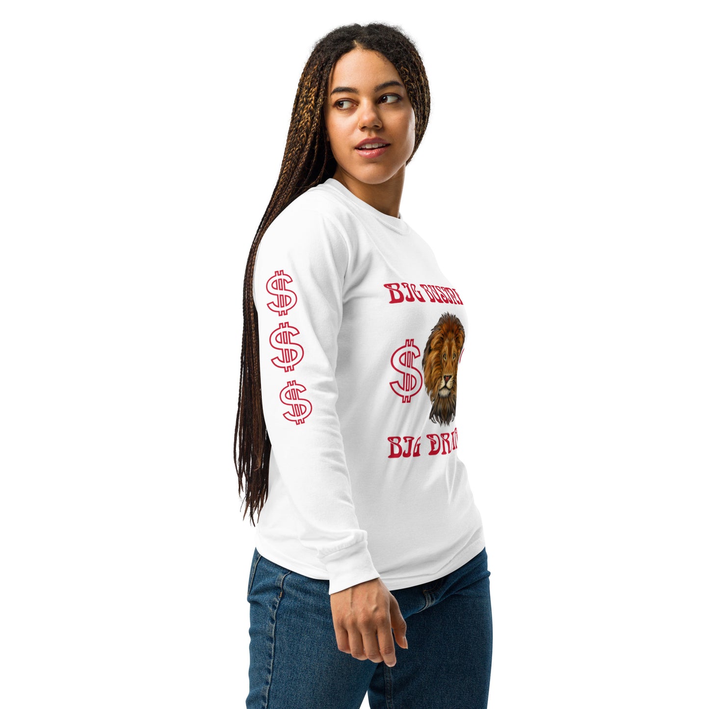 “BIG BUSINESS, BIG DREAMS!”Garment-Dyed Heavyweight Long-Sleeve Shirt W/Red Font