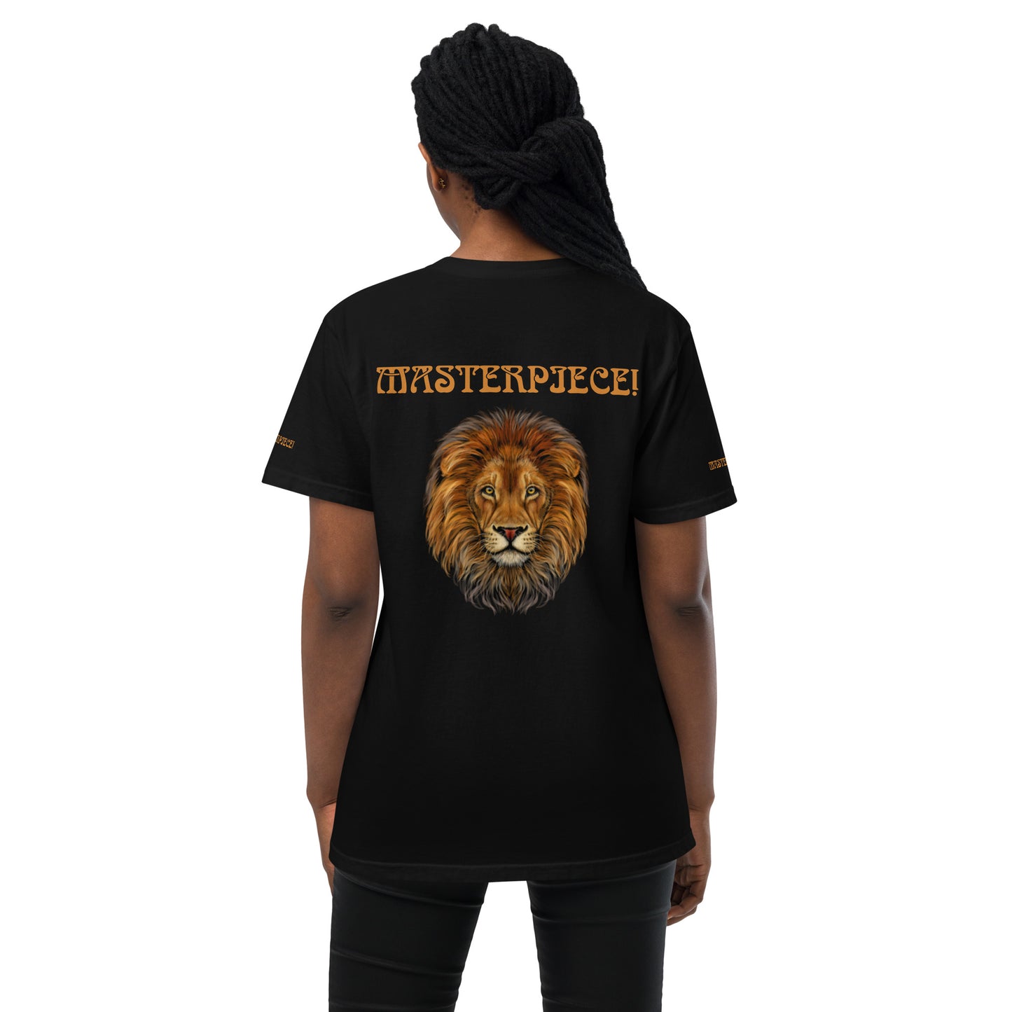 “MASTERPIECE!”Unisex Garment-Dyed Pocket T-Shirt W/Bronze Font