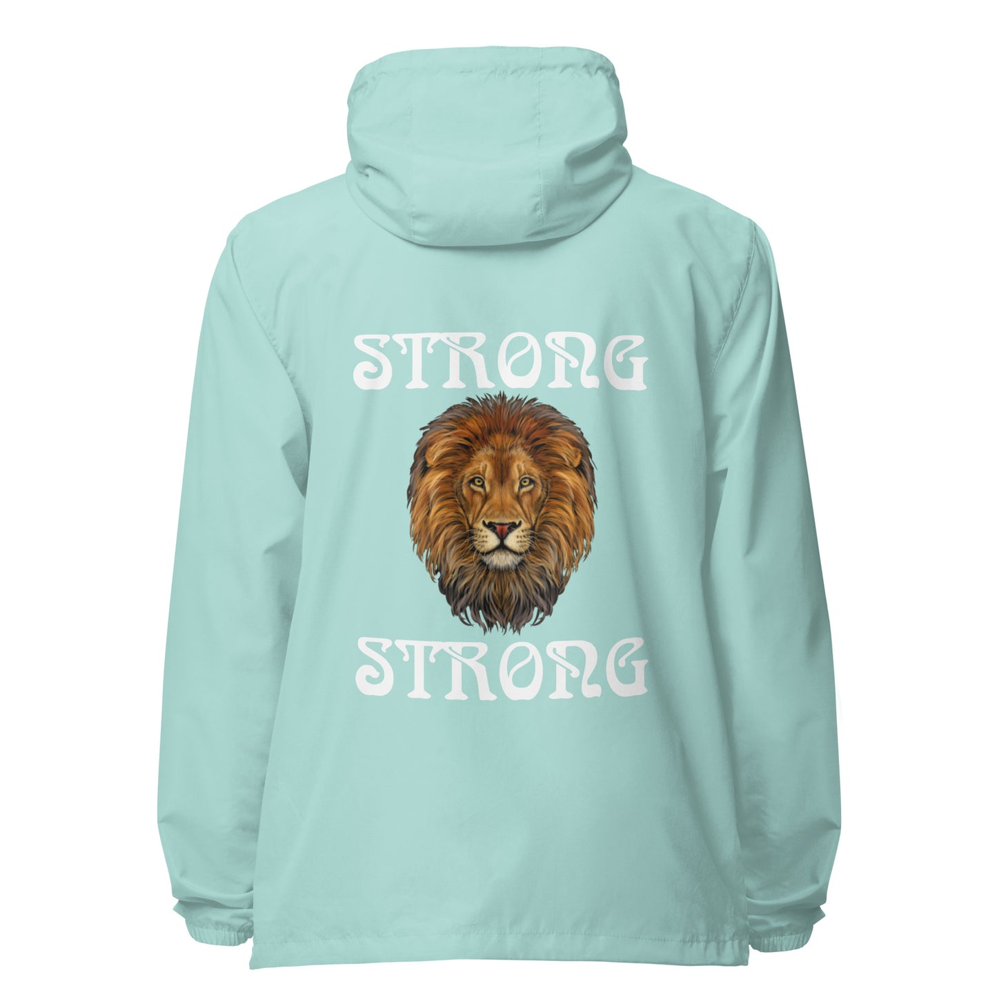 “STRONG”Unisex Lightweight Zip Up Windbreaker W/White Font