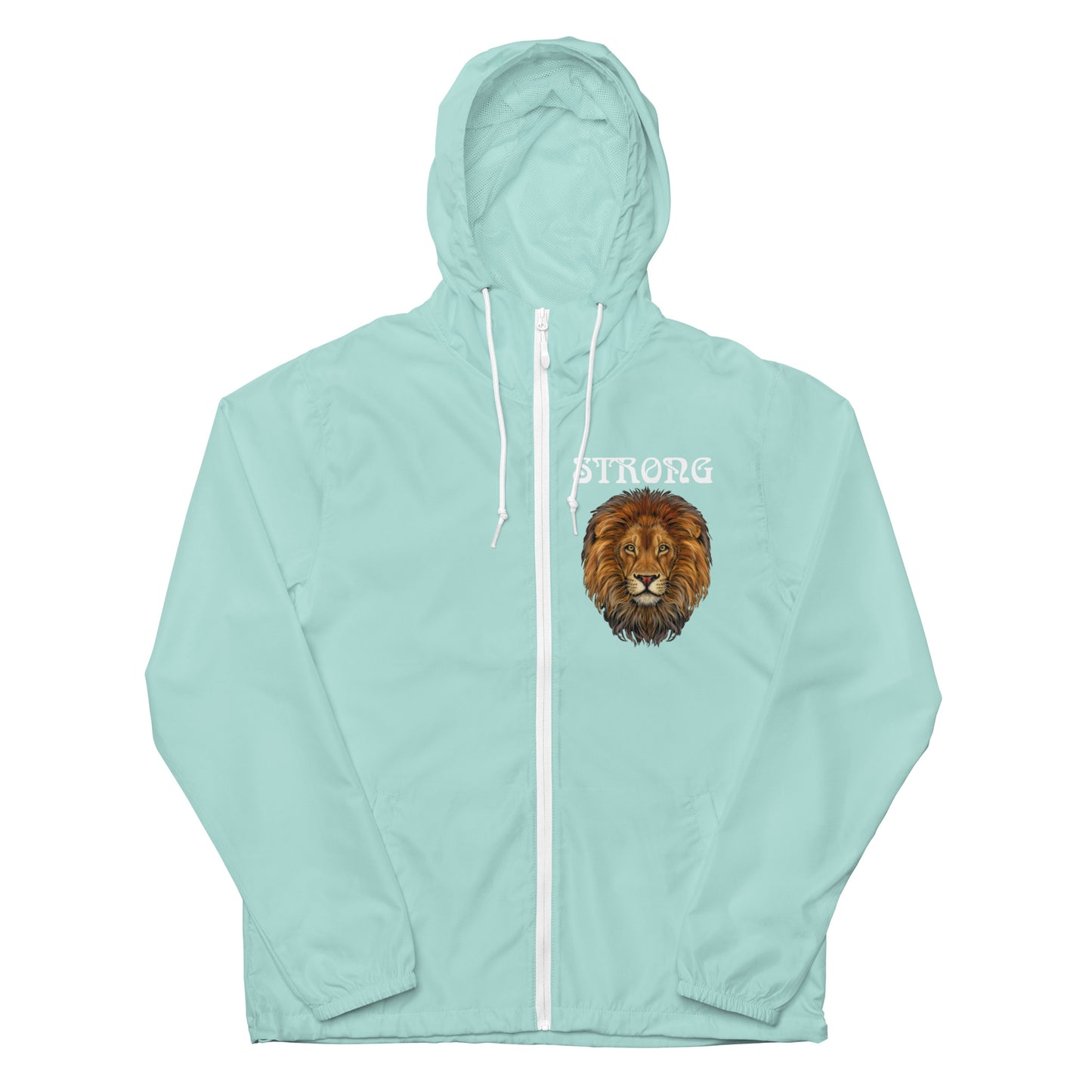 “STRONG”Unisex Lightweight Zip Up Windbreaker W/White Font
