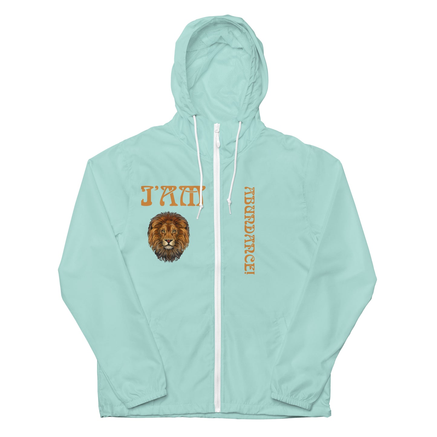 “I’AM ABUNDANCE!”Unisex Lightweight Zip Up Windbreaker