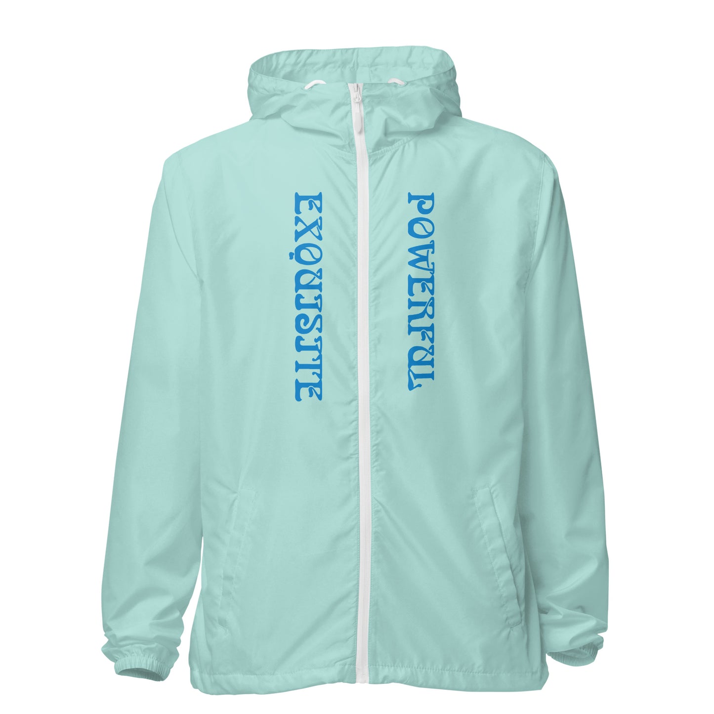 “EXQUISITE,POWERFUL”Unisex Lightweight Zip Up Windbreaker