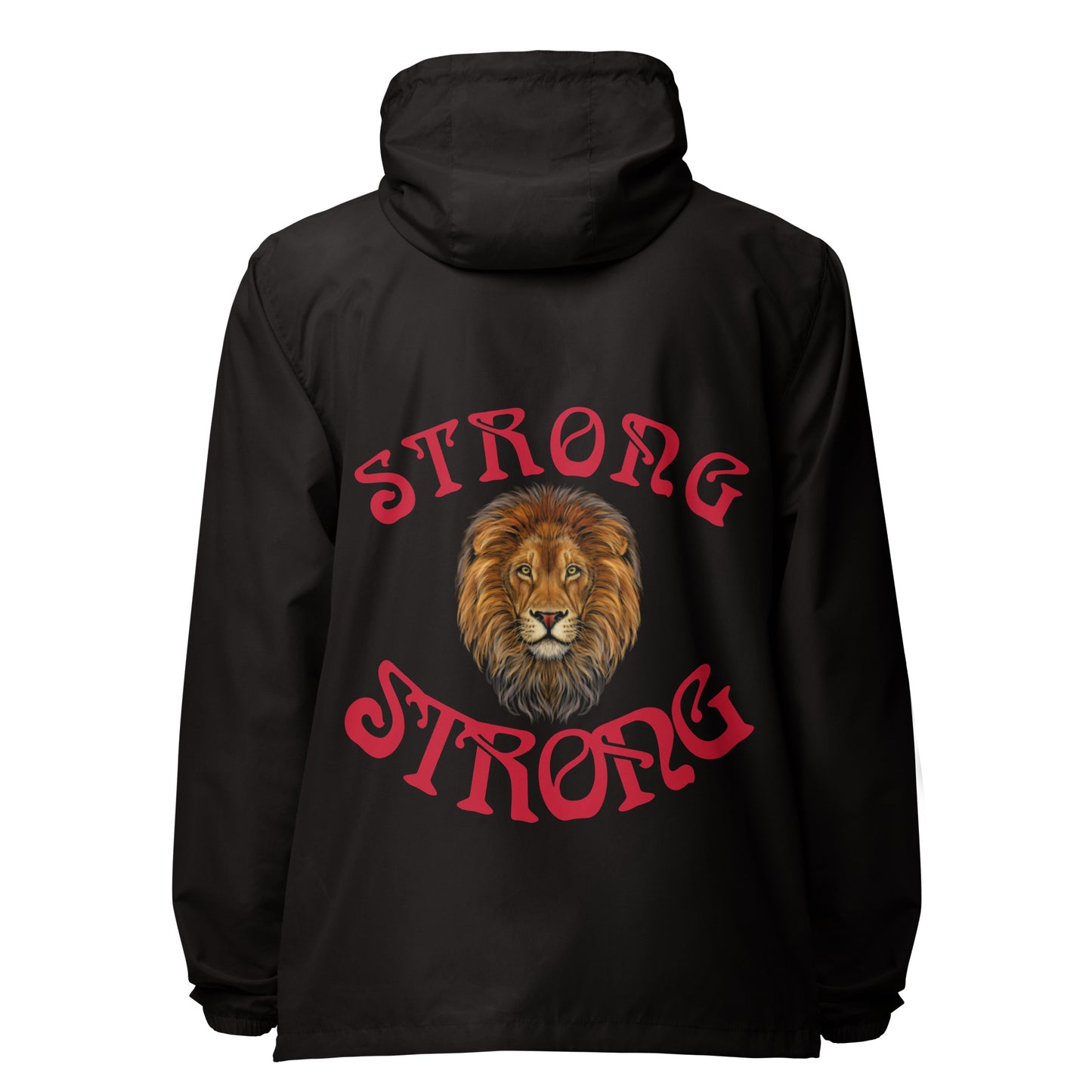 “STRONG”Unisex Lightweight Zip up Windbreaker W/Arch Red Font