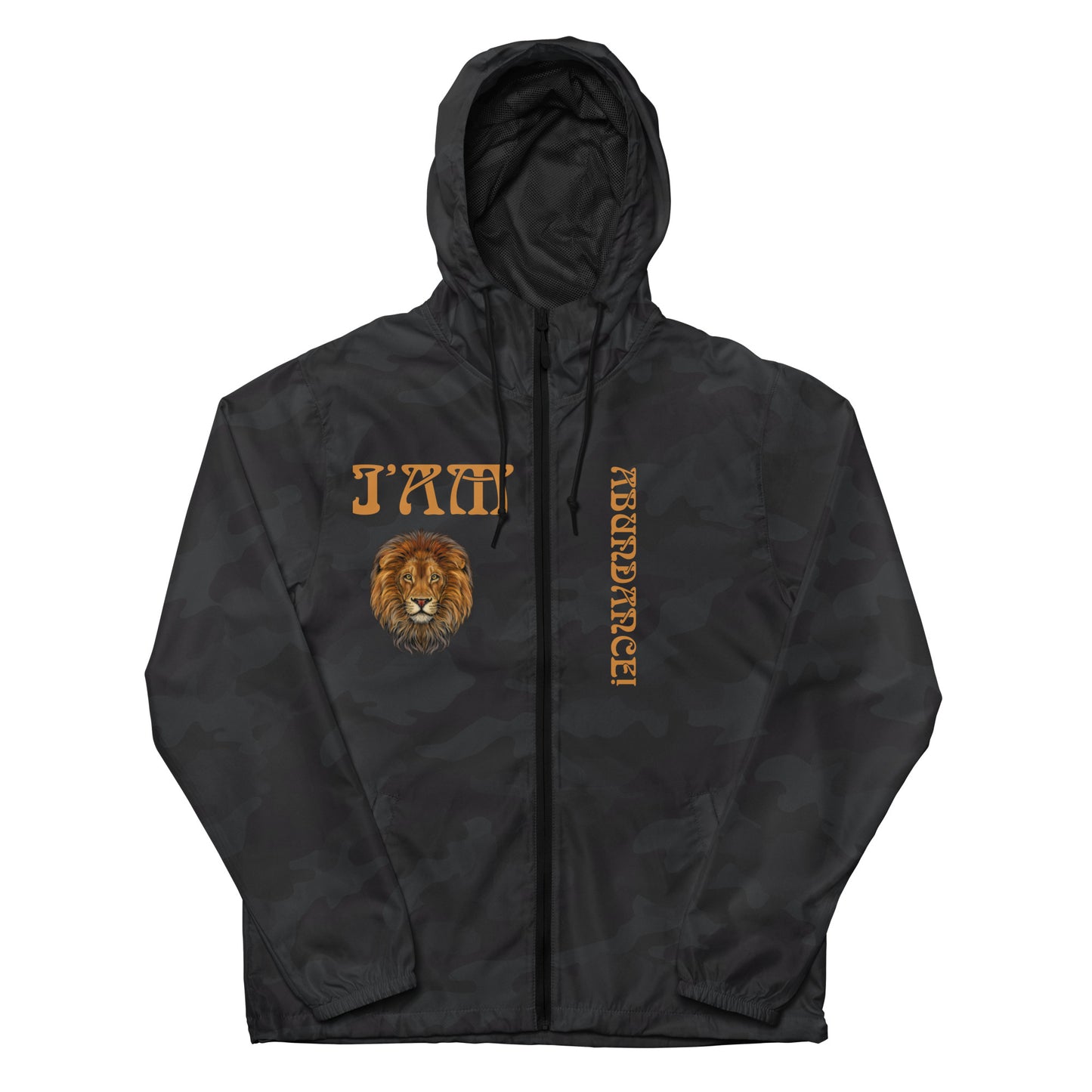 “I’AM ABUNDANCE!”Unisex Lightweight Zip Up Windbreaker