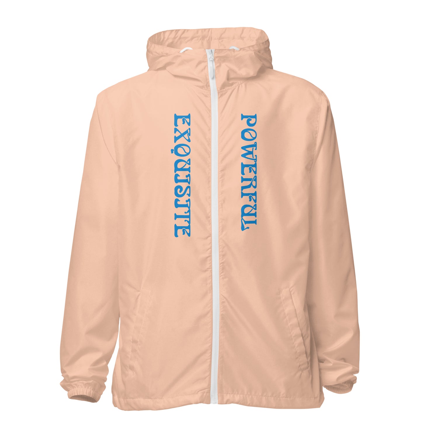 “EXQUISITE,POWERFUL”Unisex Lightweight Zip Up Windbreaker